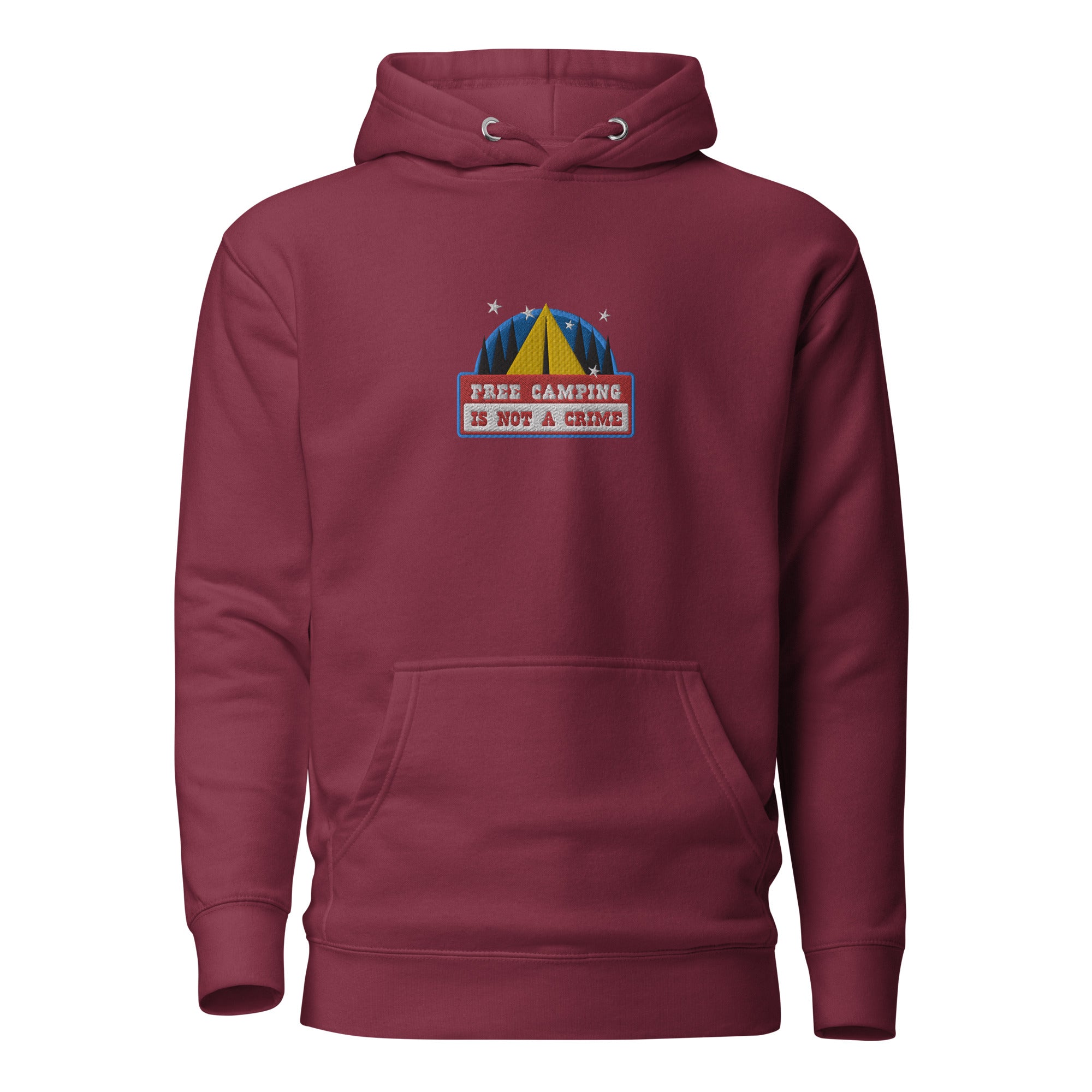 Unisex Cotton Hoodie Free camping is not a crime graphic embroidered pattern