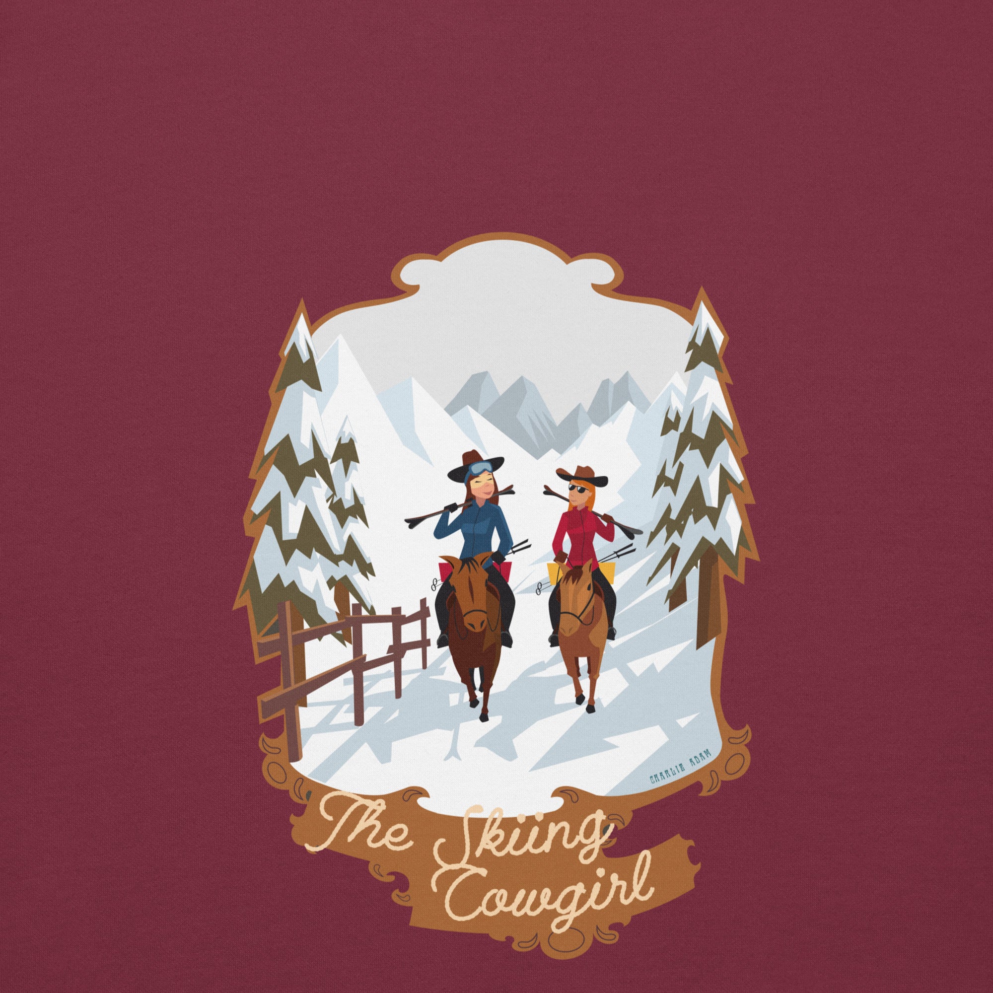 Sweat à capuche unisexe en coton The Skiing Cowgirl