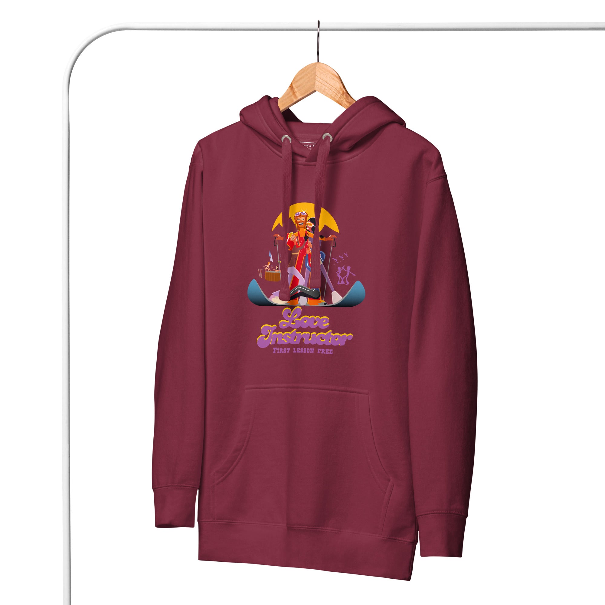 Sweat à capuche unisexe en coton Love Instructor First Lesson free