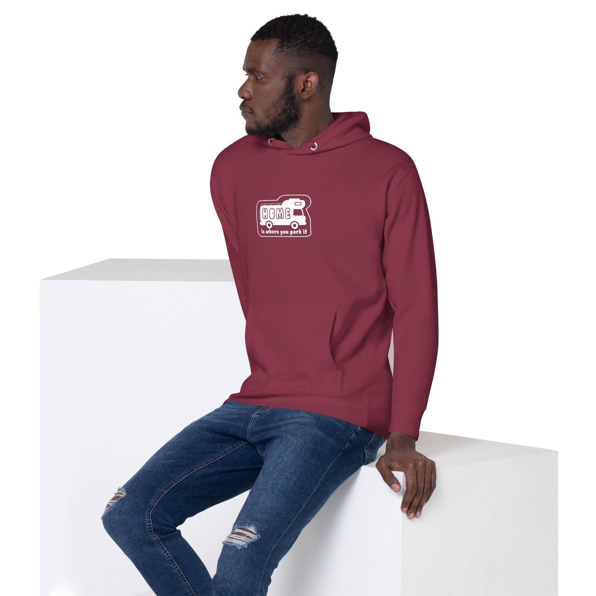 Unisex Cotton Hoodie White Camper Van Home is where you park it