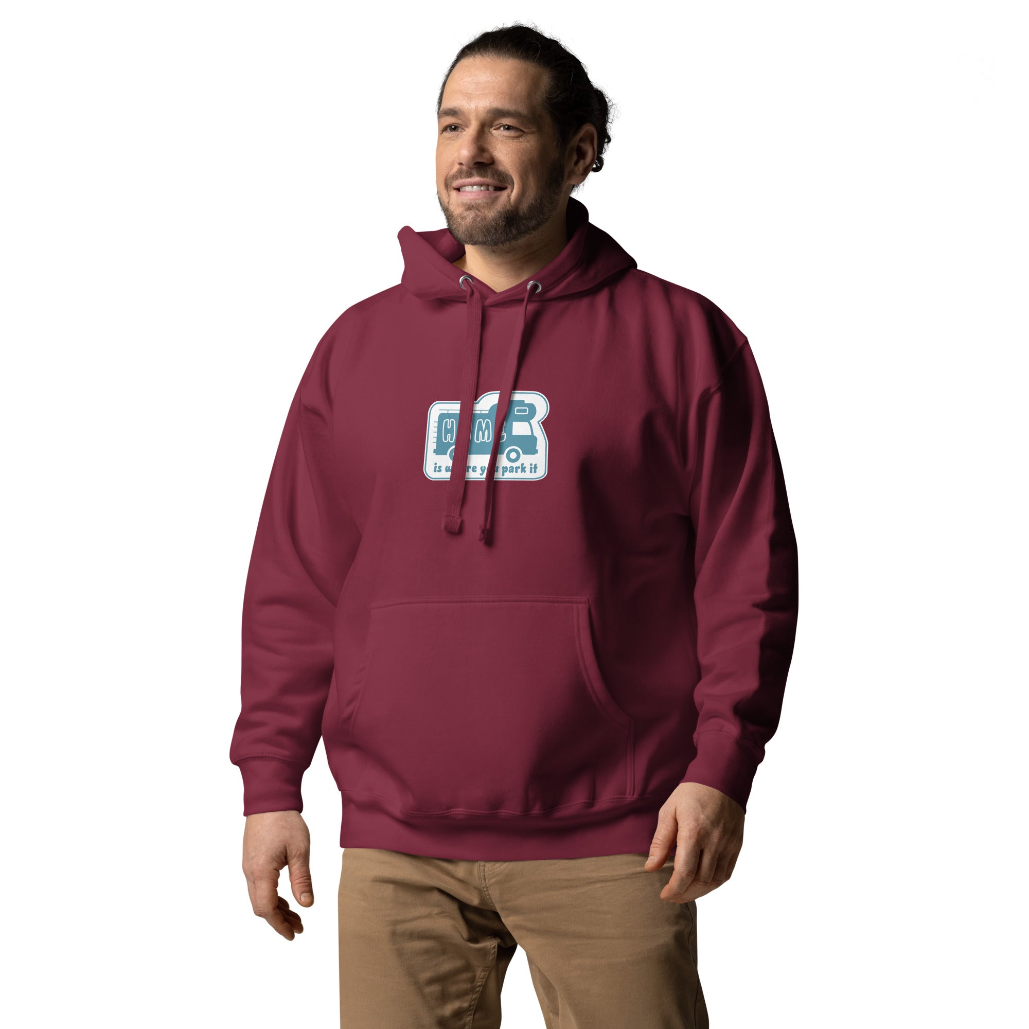 Unisex Cotton Hoodie Blue Camper Van Home is where you park it