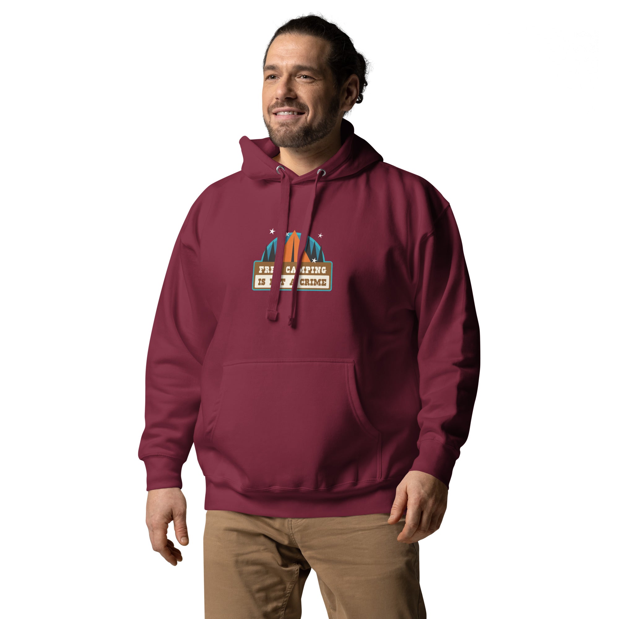 Unisex Cotton Hoodie Free camping is not a crime graphic
