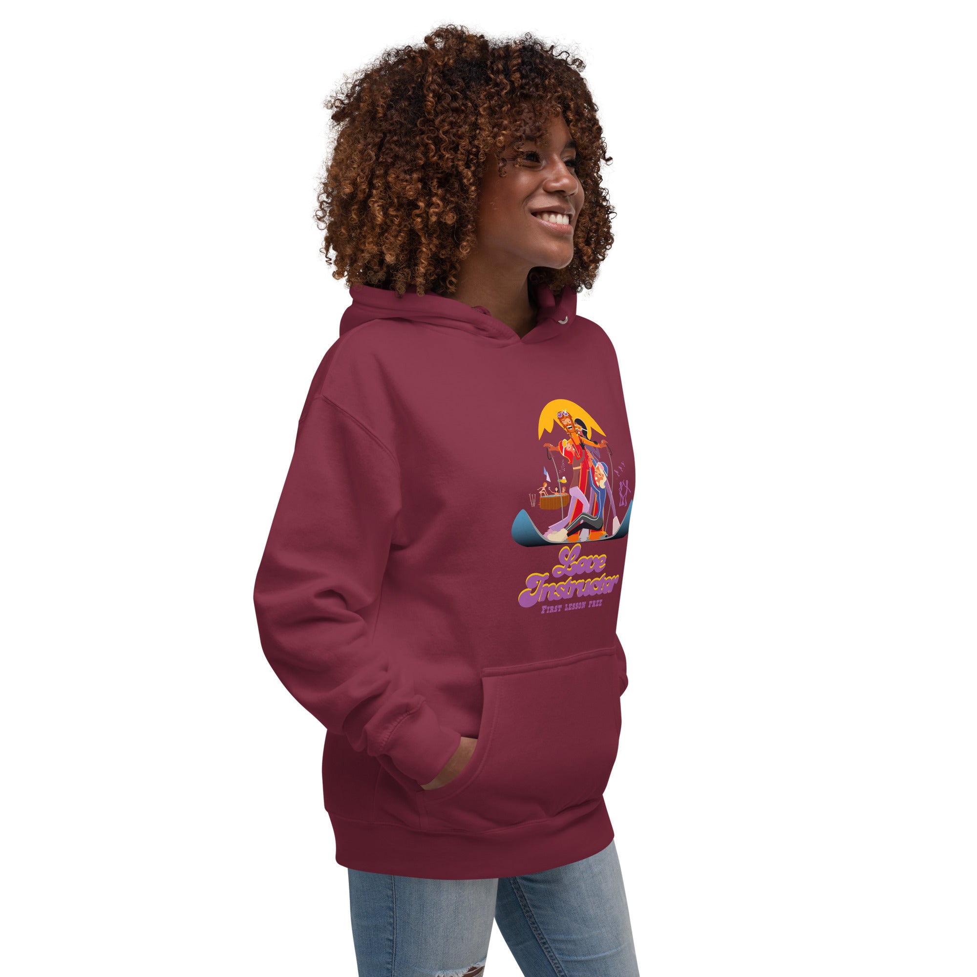 Sweat à capuche unisexe en coton Love Instructor First Lesson free