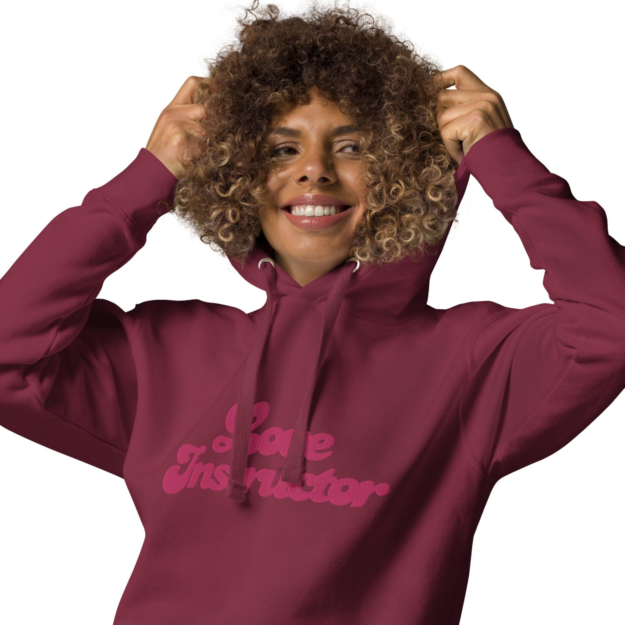 Sweat à capuche unisexe en coton Love Instructor grand motif brodé
