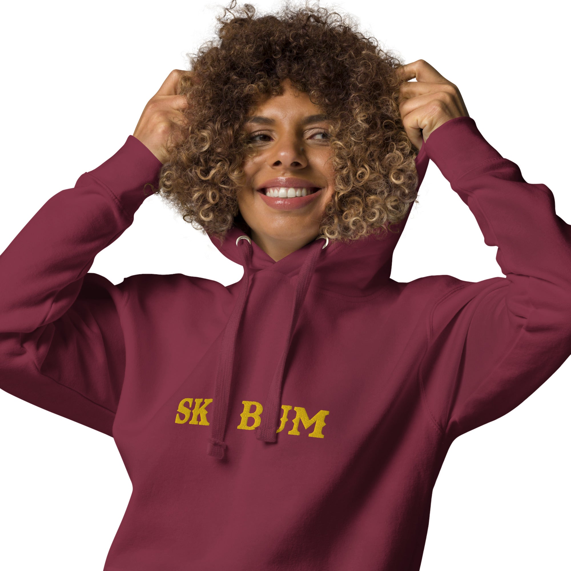 Sweat à capuche unisexe en coton Ski Bum Gold brodé
