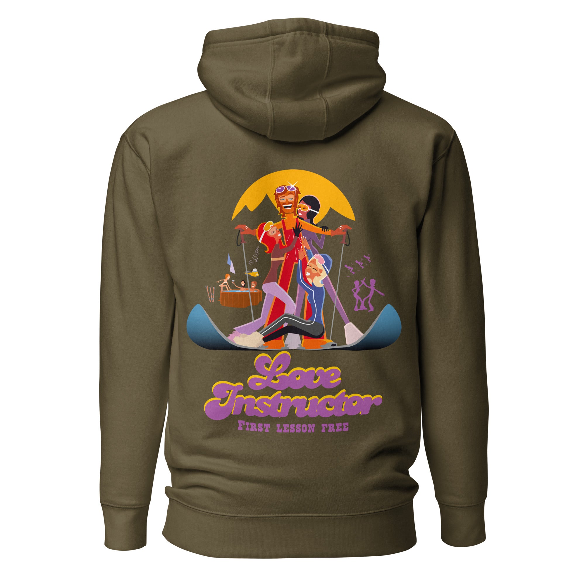 Sweat à capuche unisexe en coton Love Instructor First Lesson free grand motif dans le dos