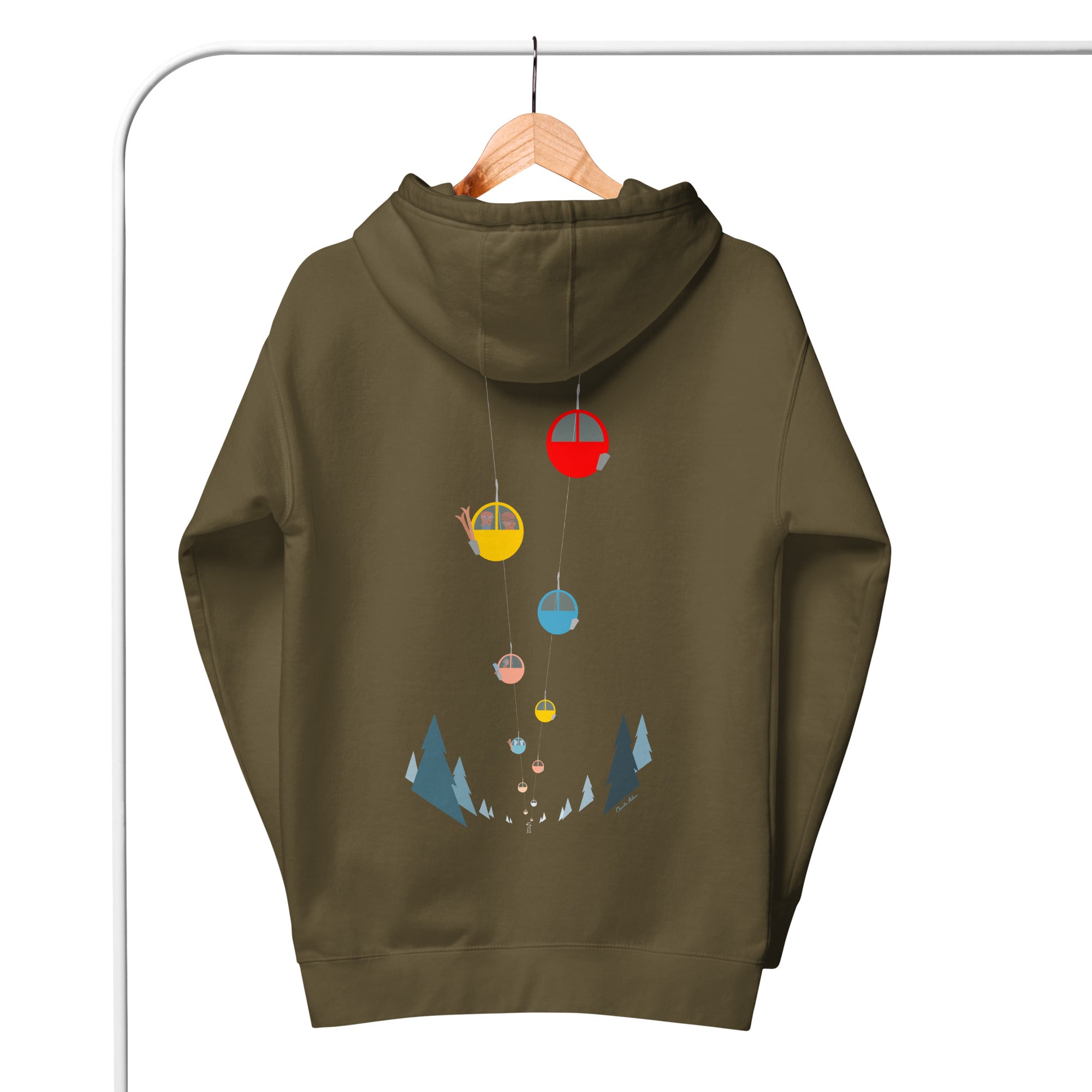 Sweat à capuche unisexe en coton Gondolas in the mist (face & dos)