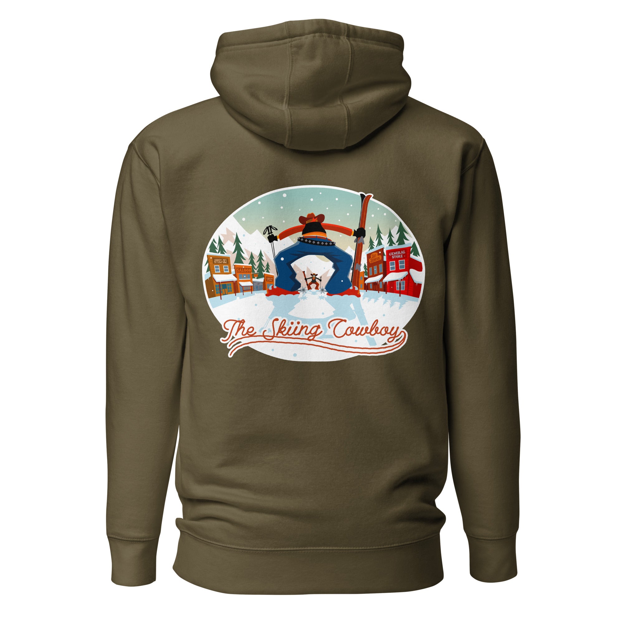 Sweat à capuche unisexe en coton Ski Fight at OK Corral (face & dos)