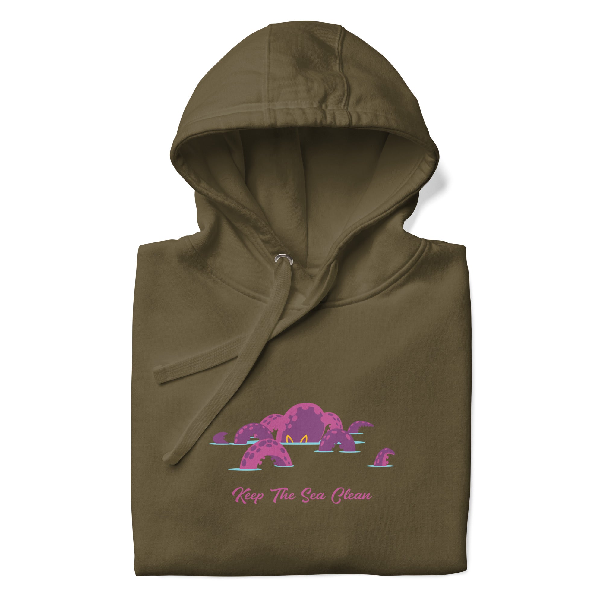 Unisex Cotton Hoodie Octopus Purple