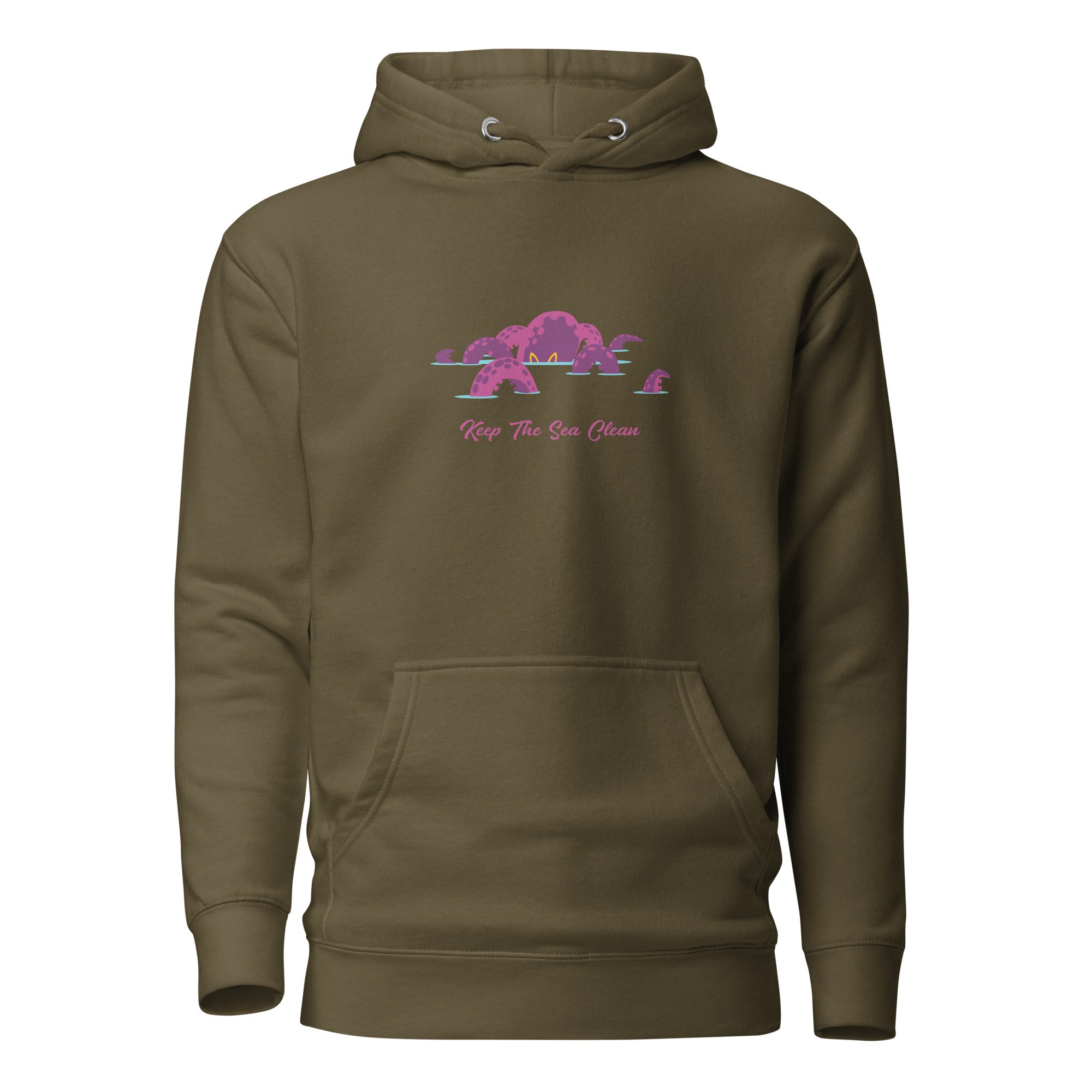 Unisex Cotton Hoodie Octopus Purple