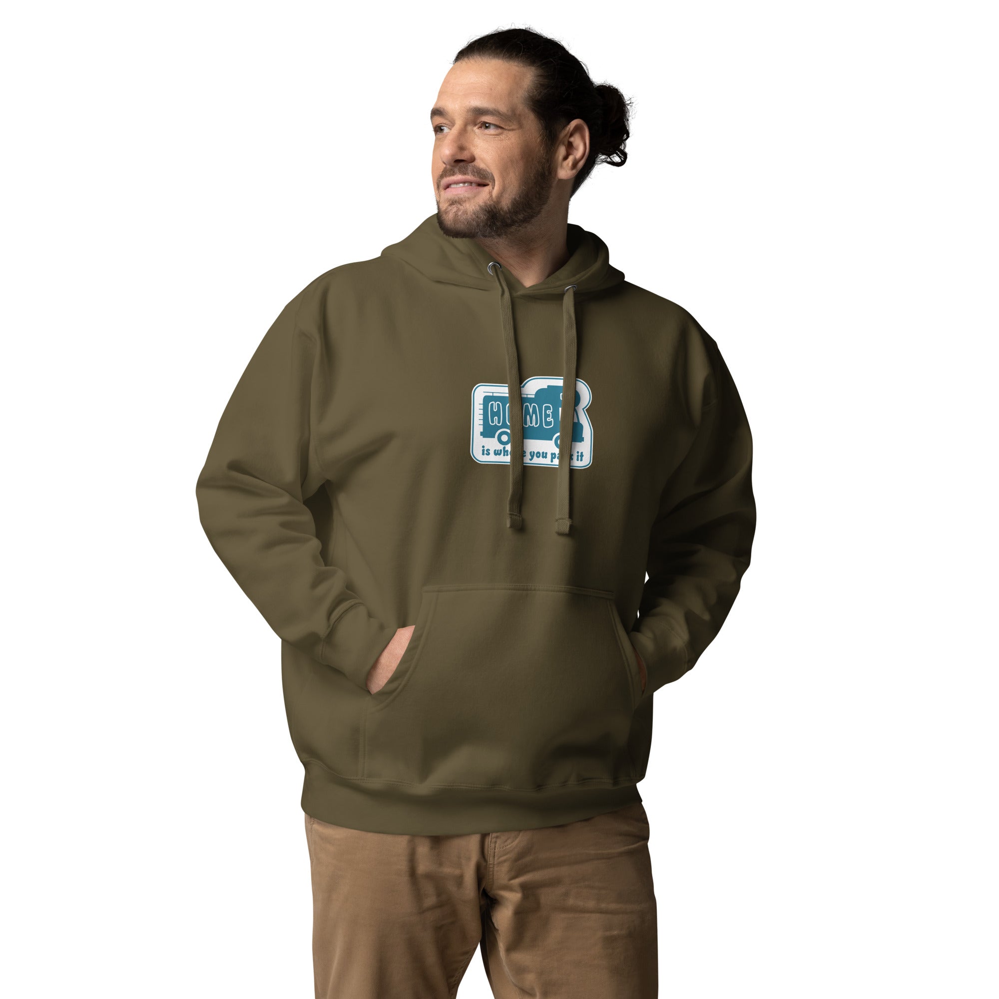 Unisex Cotton Hoodie Blue Camper Van Home is where you park it