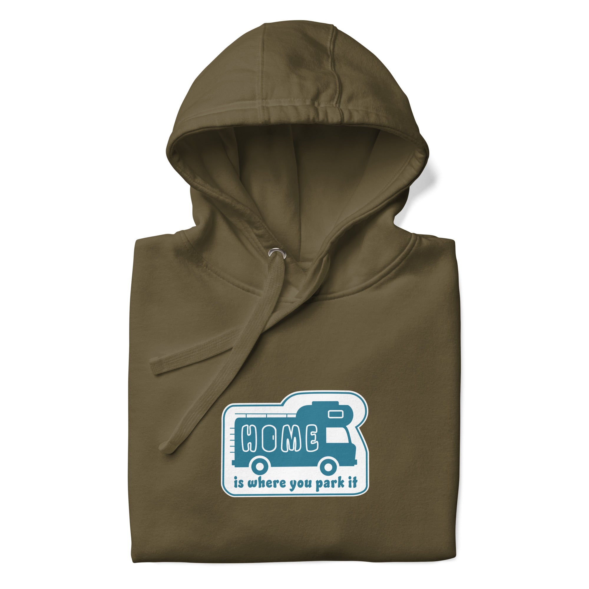 Unisex Cotton Hoodie Blue Camper Van Home is where you park it