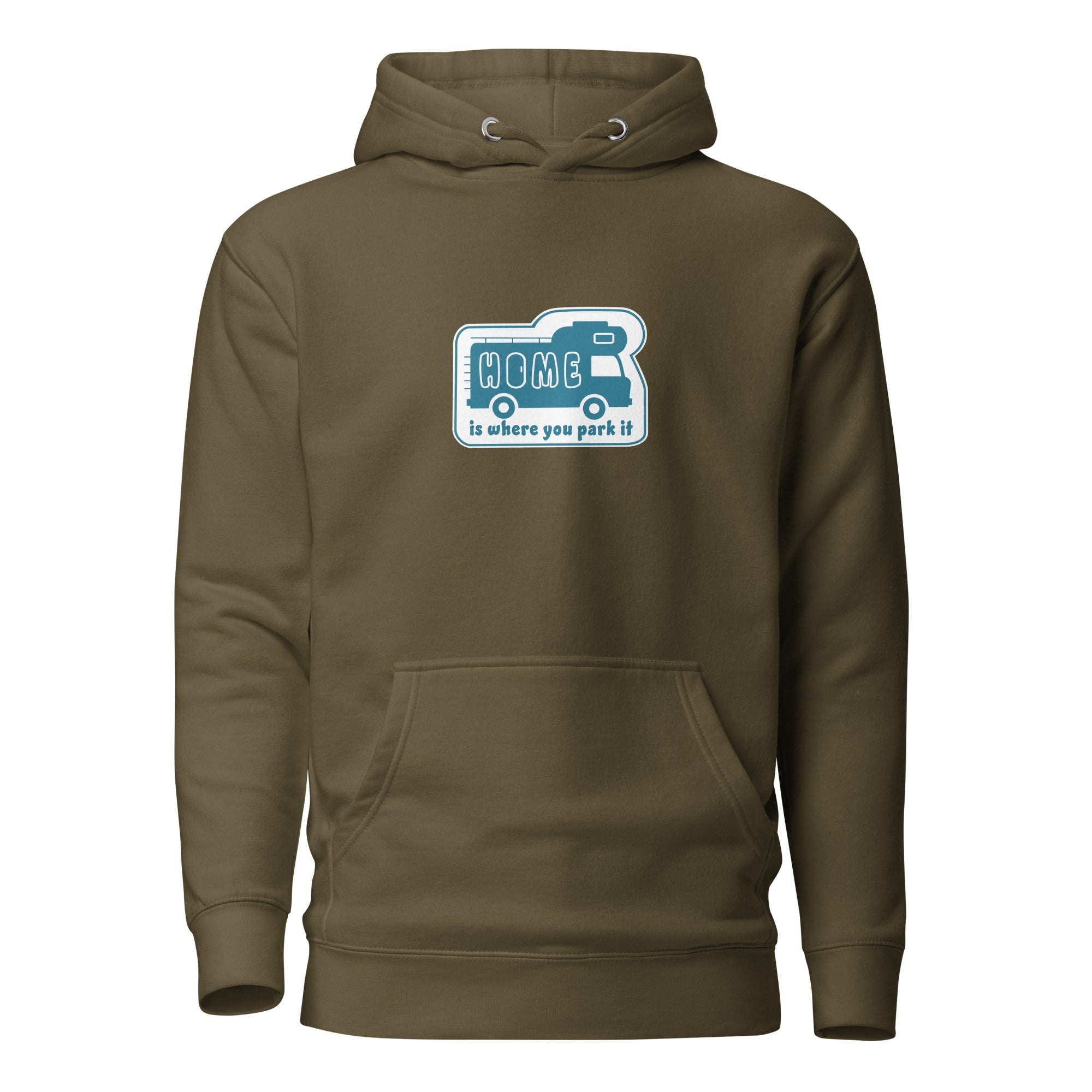 Unisex Cotton Hoodie Blue Camper Van Home is where you park it