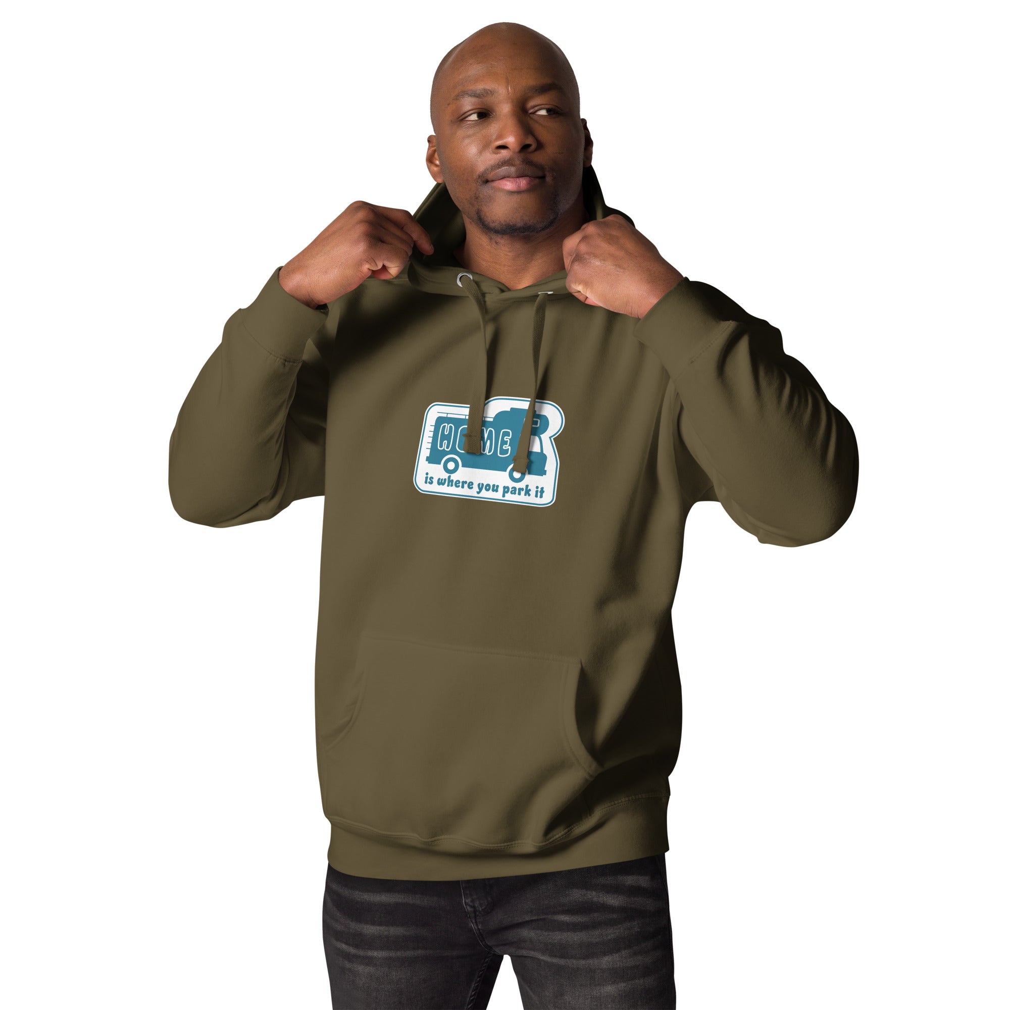 Unisex Cotton Hoodie Blue Camper Van Home is where you park it
