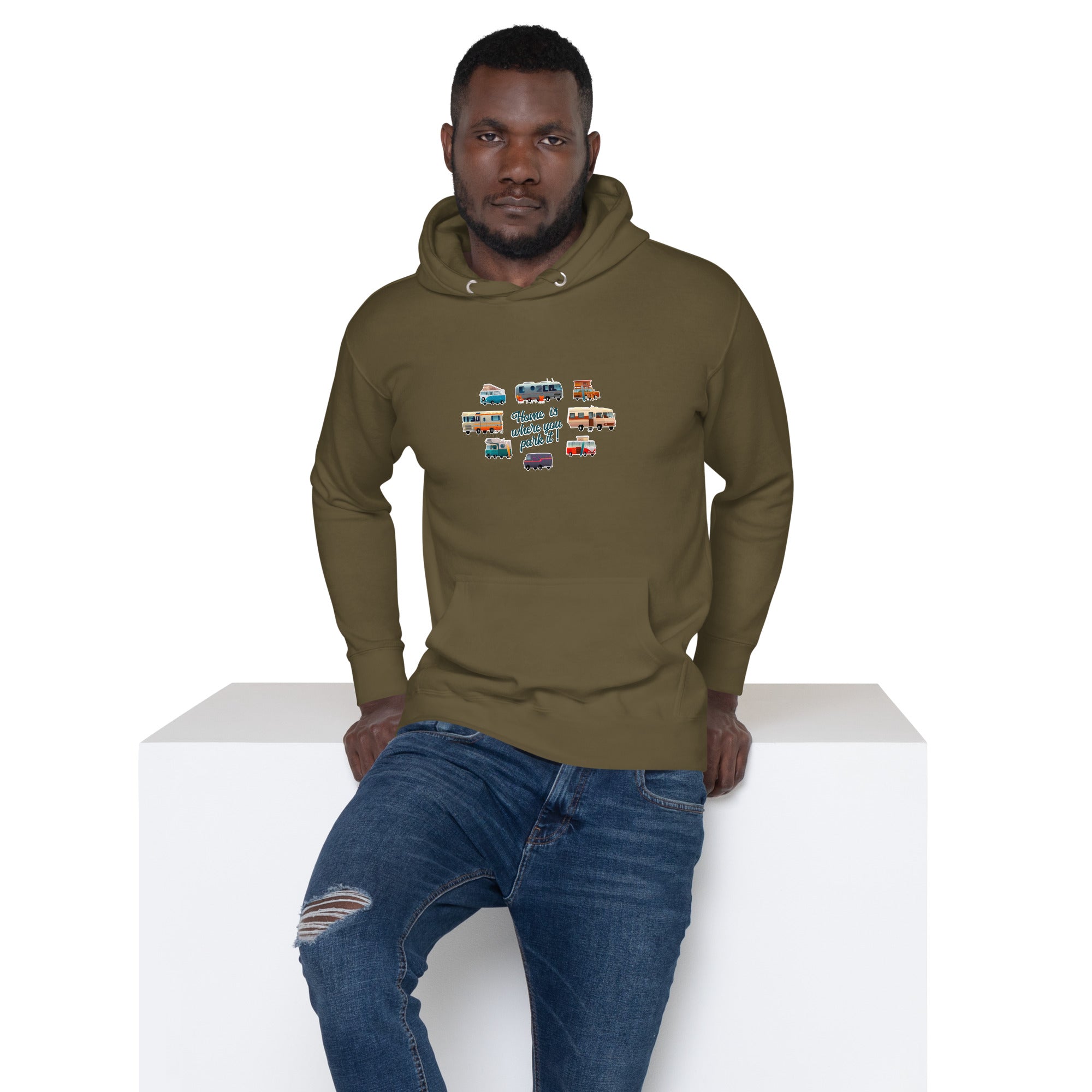 Unisex Cotton Hoodie Square Vintage Campers