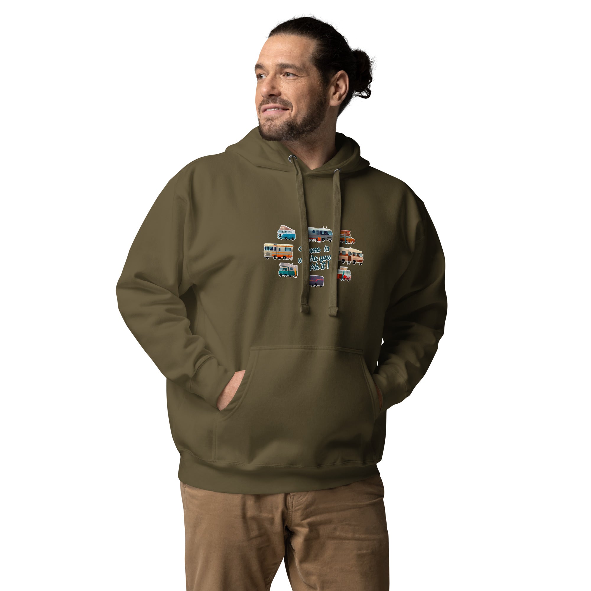 Unisex Cotton Hoodie Square Vintage Campers