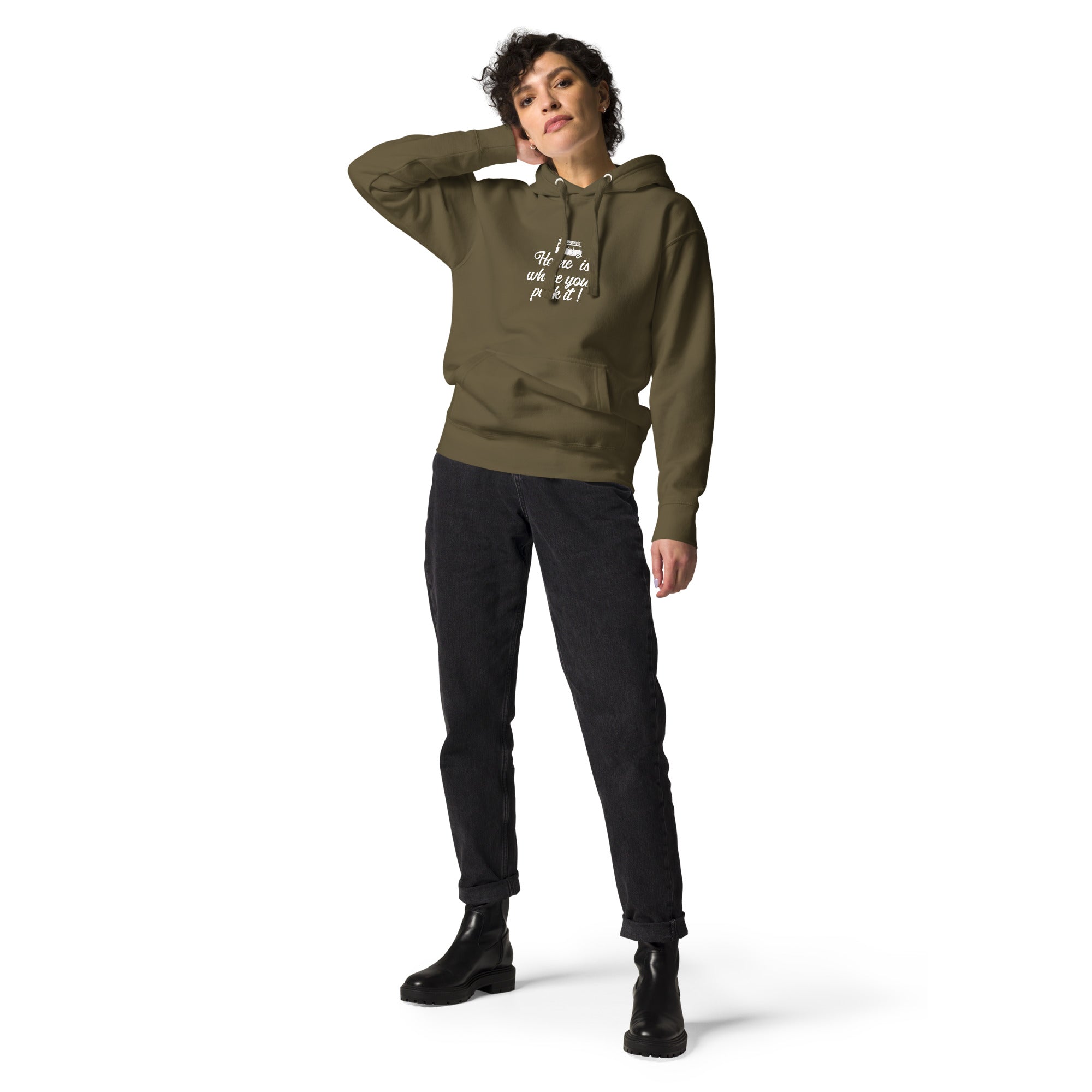 Unisex Cotton Hoodie White Surf Combi Home is where you park it