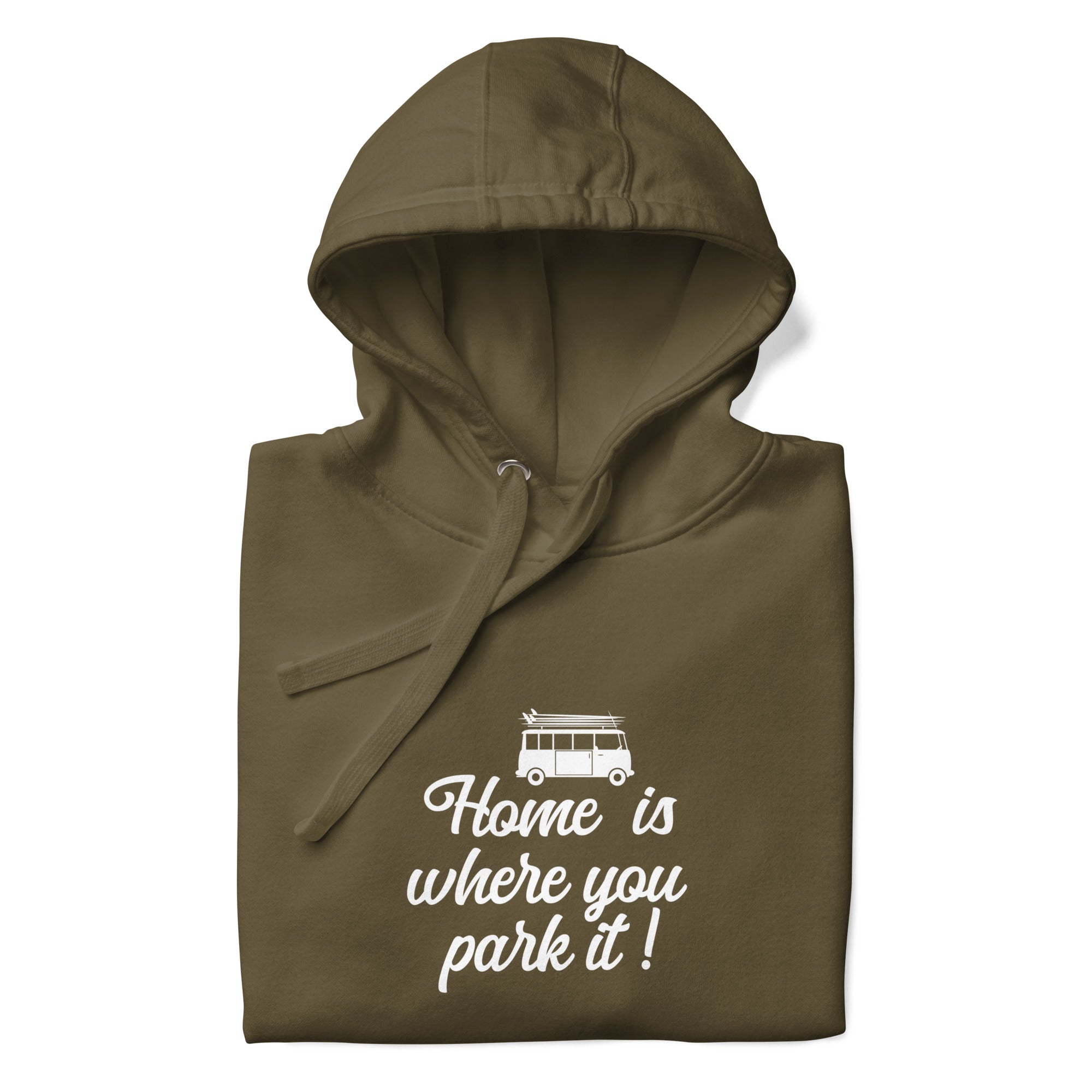 Unisex Cotton Hoodie White Surf Combi Home is where you park it