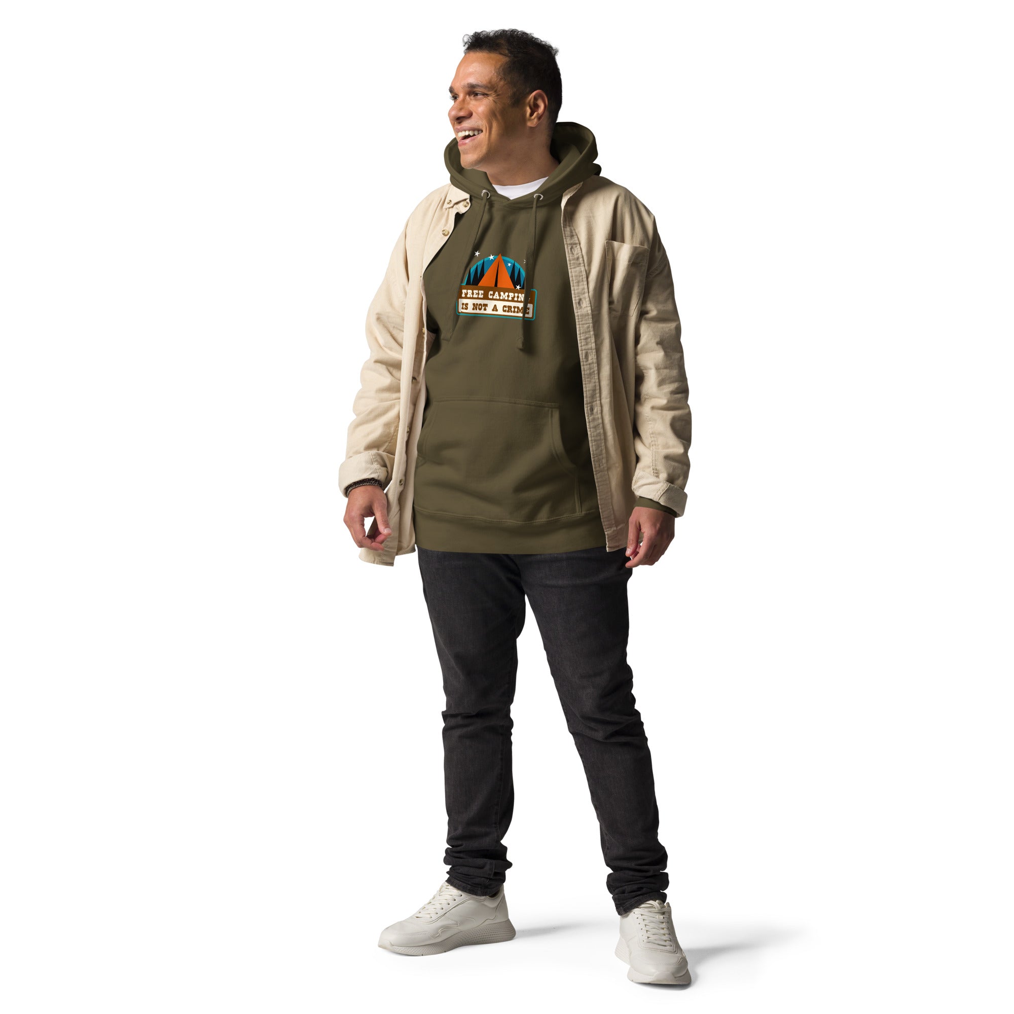 Unisex Cotton Hoodie Free camping is not a crime graphic