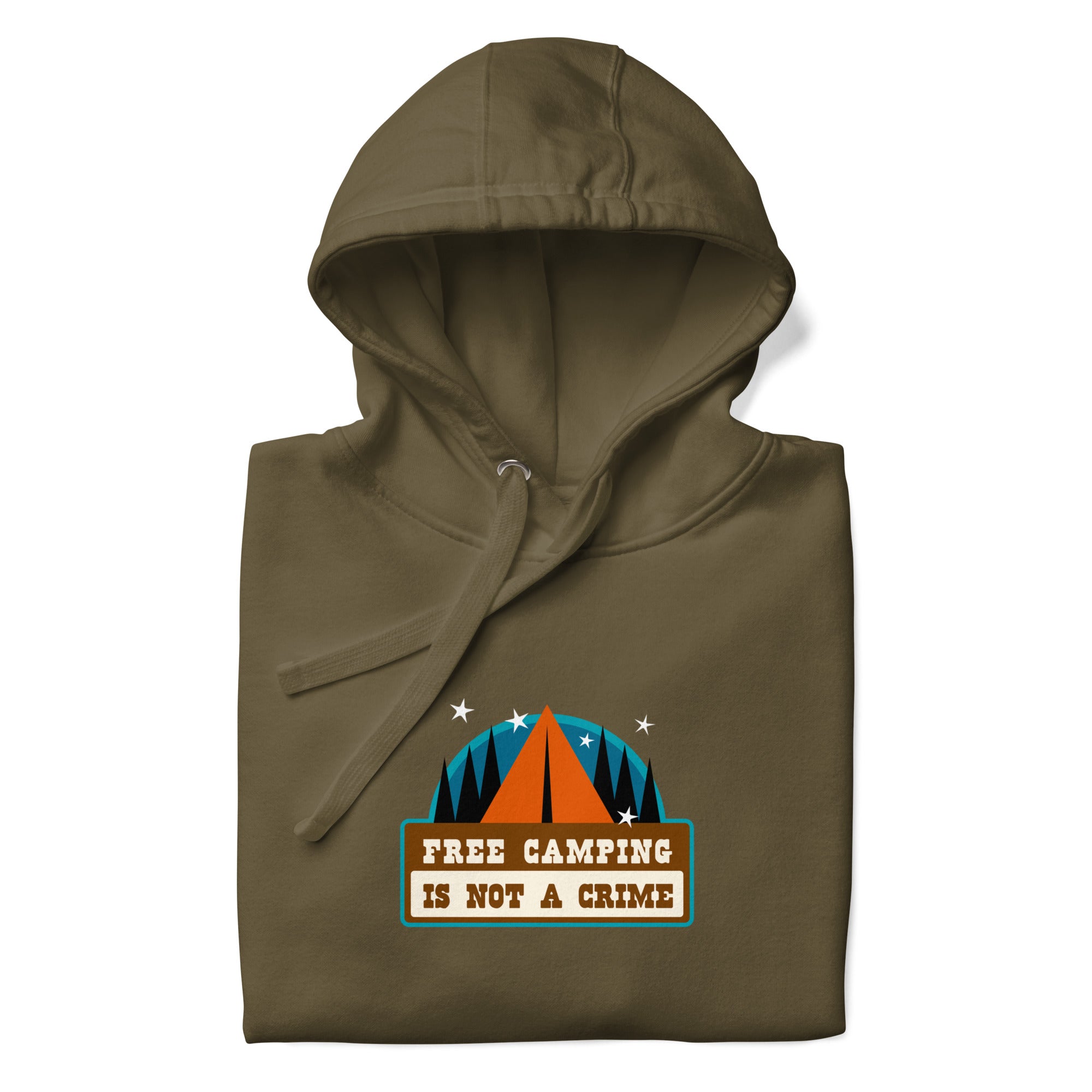 Unisex Cotton Hoodie Free camping is not a crime graphic
