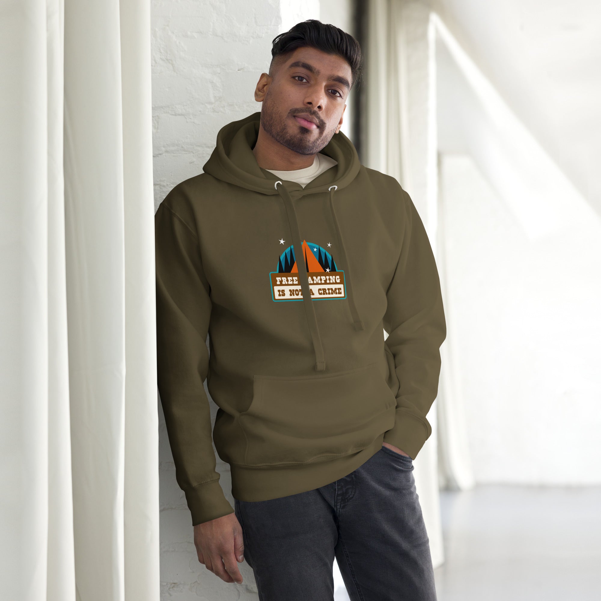Unisex Cotton Hoodie Free camping is not a crime graphic