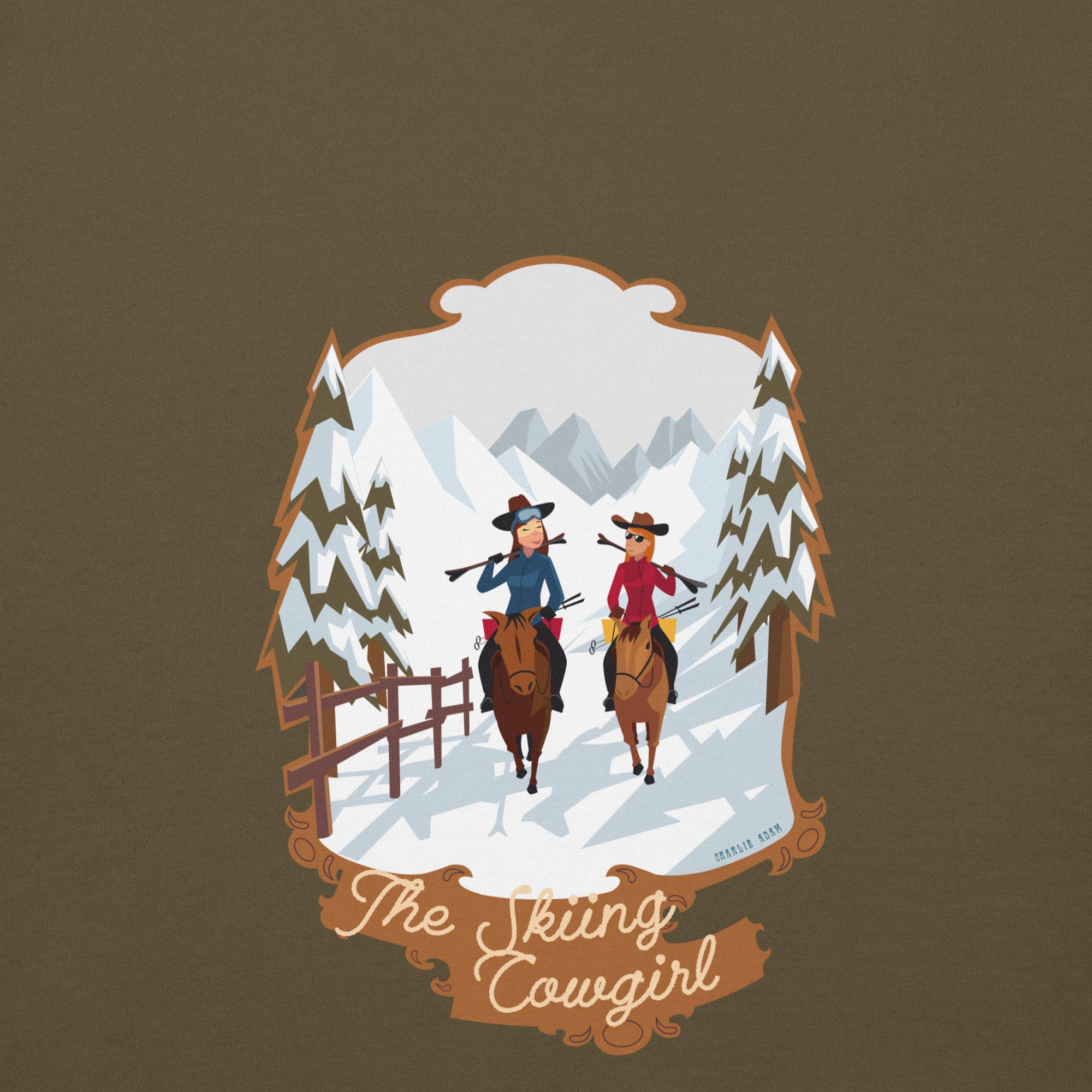 Sweat à capuche unisexe en coton The Skiing Cowgirl