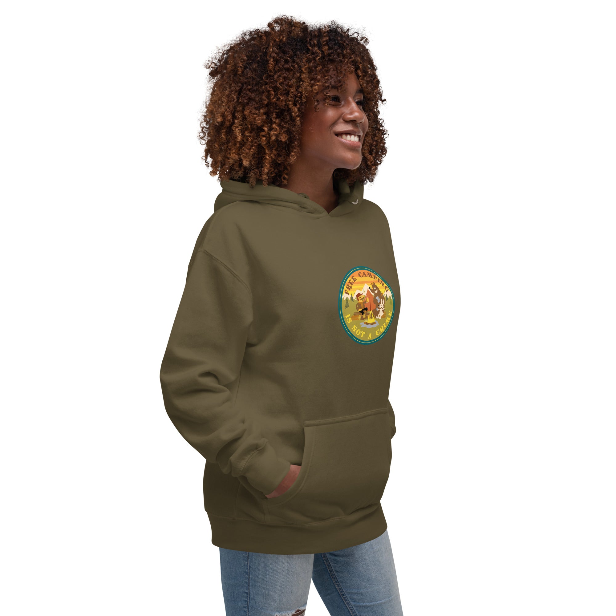 Unisex Cotton Hoodie Free camping is not a crime