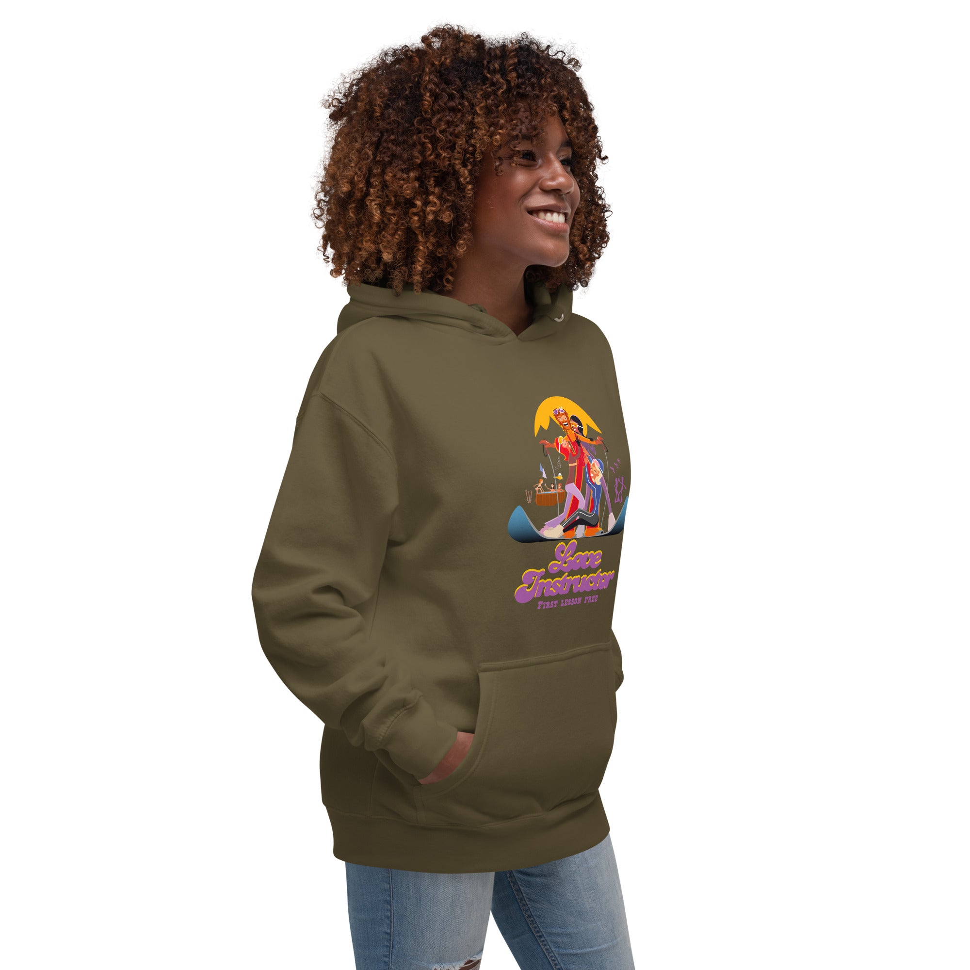 Sweat à capuche unisexe en coton Love Instructor First Lesson free
