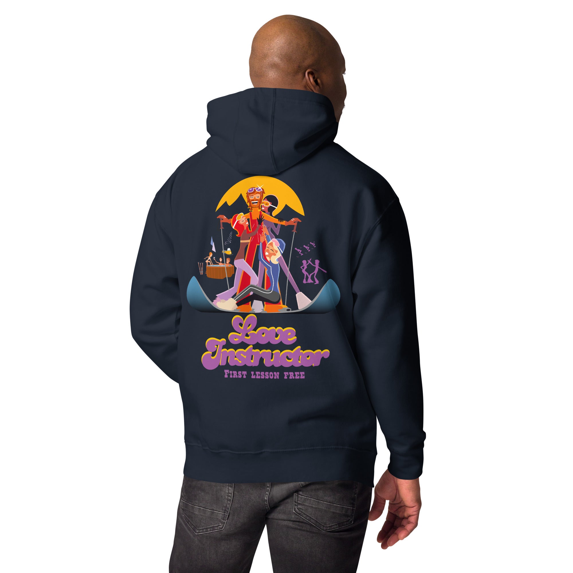 Sweat à capuche unisexe en coton Love Instructor First Lesson free grand motif dans le dos