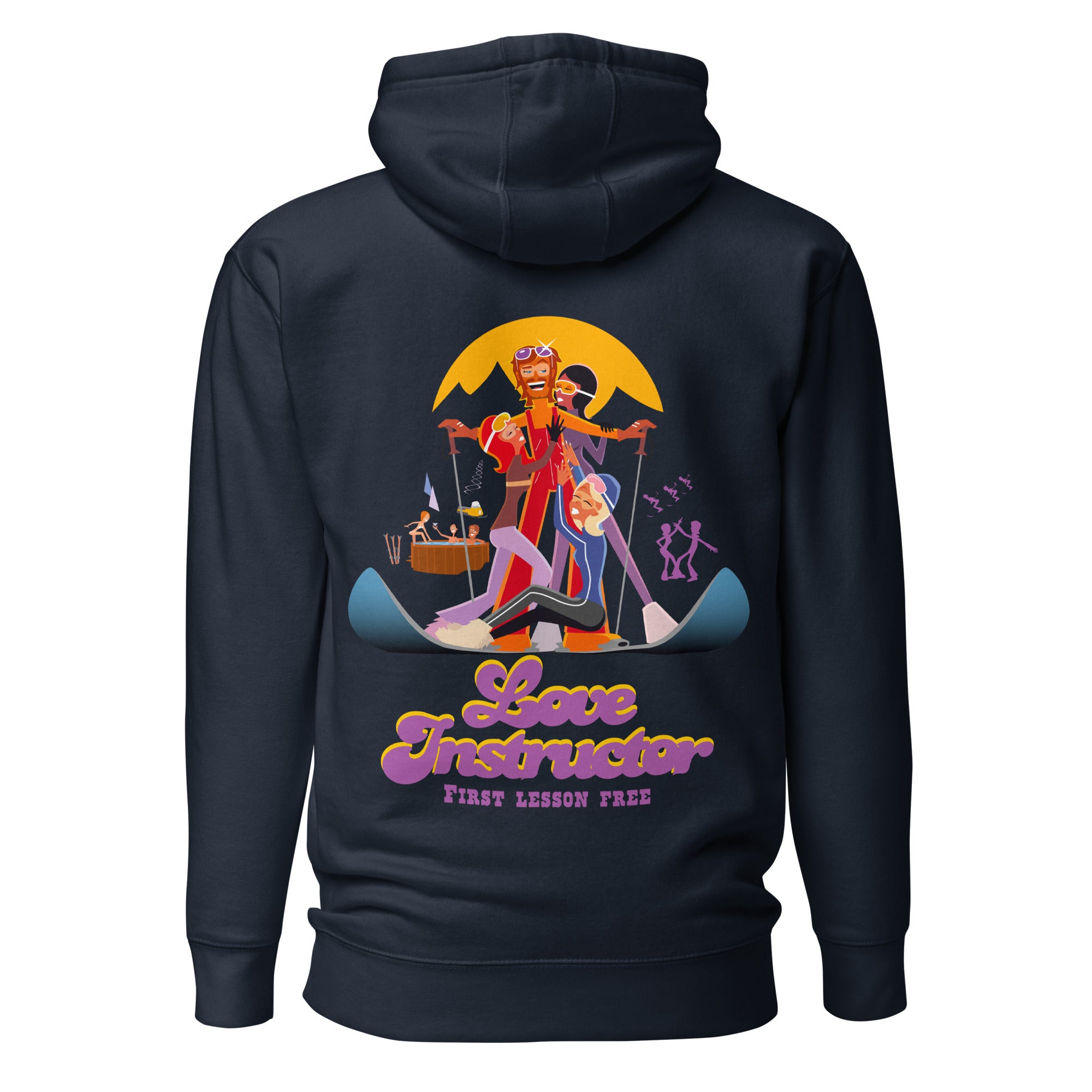 Sweat à capuche unisexe en coton Love Instructor First Lesson free grand motif dans le dos