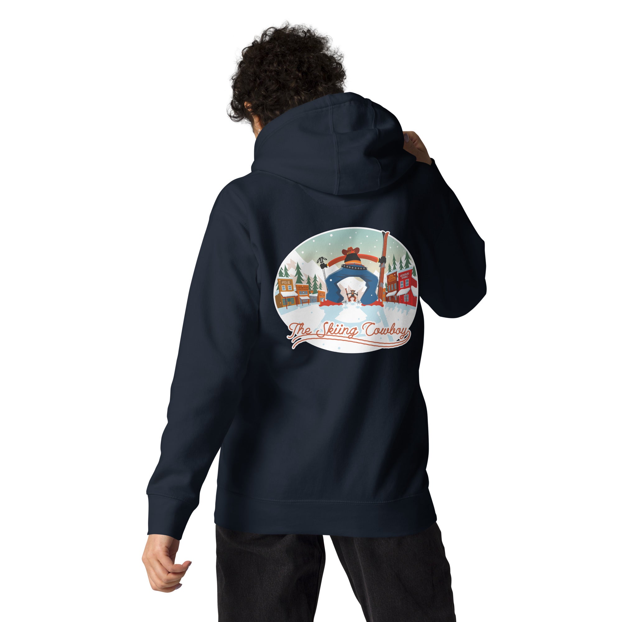 Sweat à capuche unisexe en coton Ski Fight at OK Corral (face & dos)