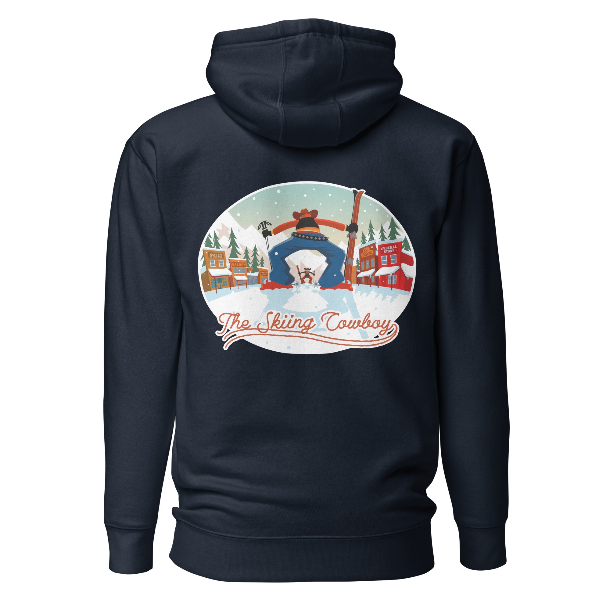 Sweat à capuche unisexe en coton Ski Fight at OK Corral (face & dos)