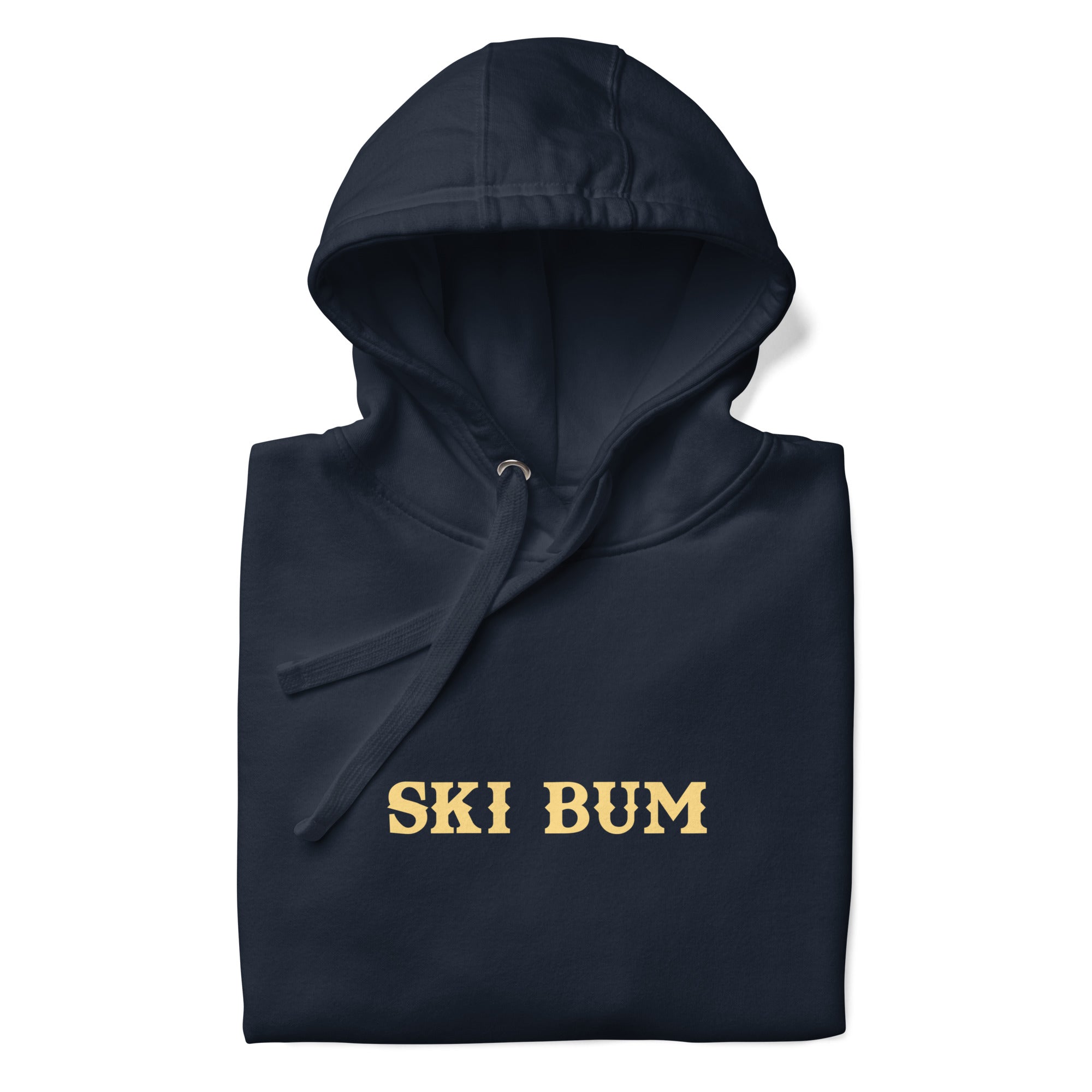 Sweat à capuche unisexe en coton Ski Bum texte clair (face & dos)