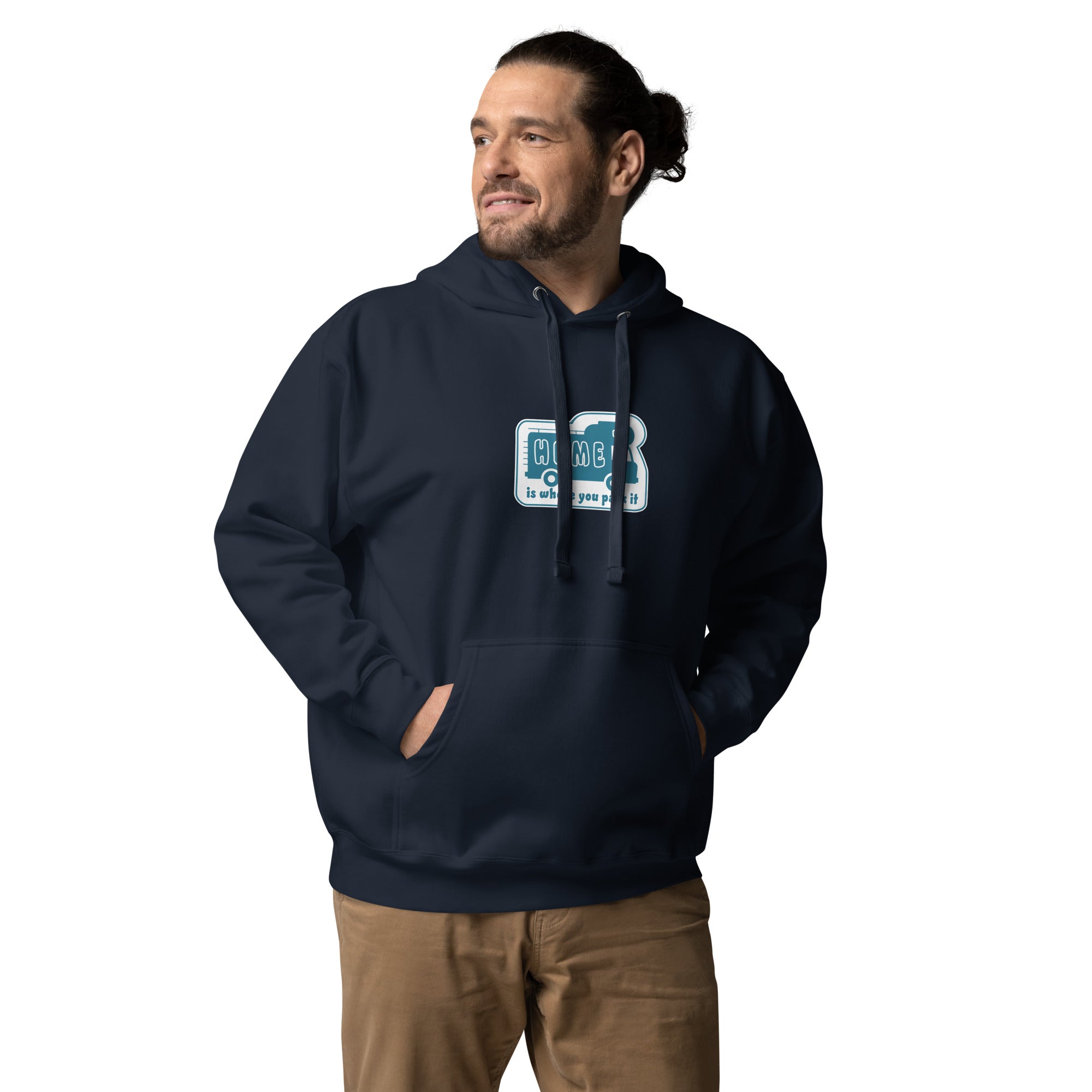 Unisex Cotton Hoodie Blue Camper Van Home is where you park it