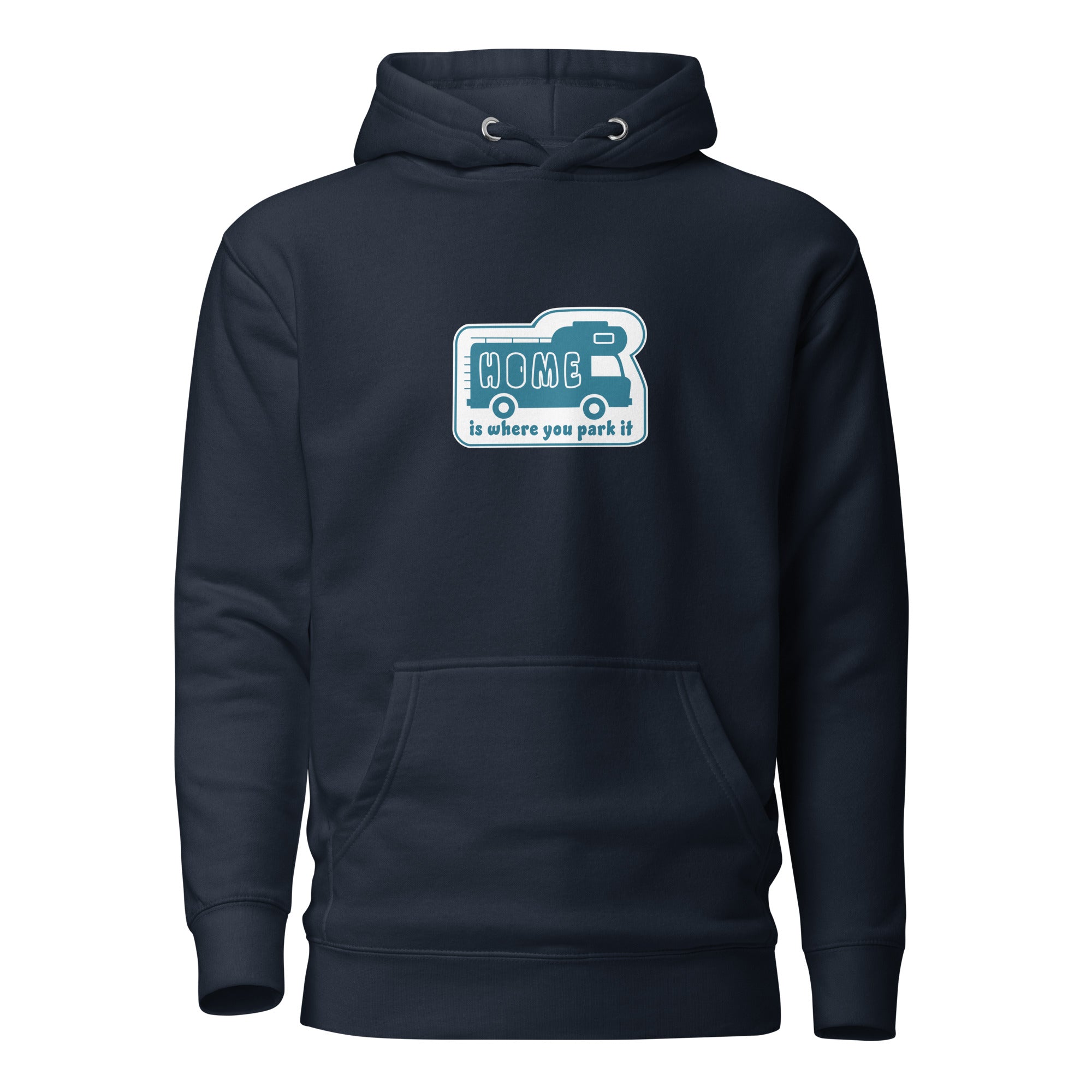 Unisex Cotton Hoodie Blue Camper Van Home is where you park it