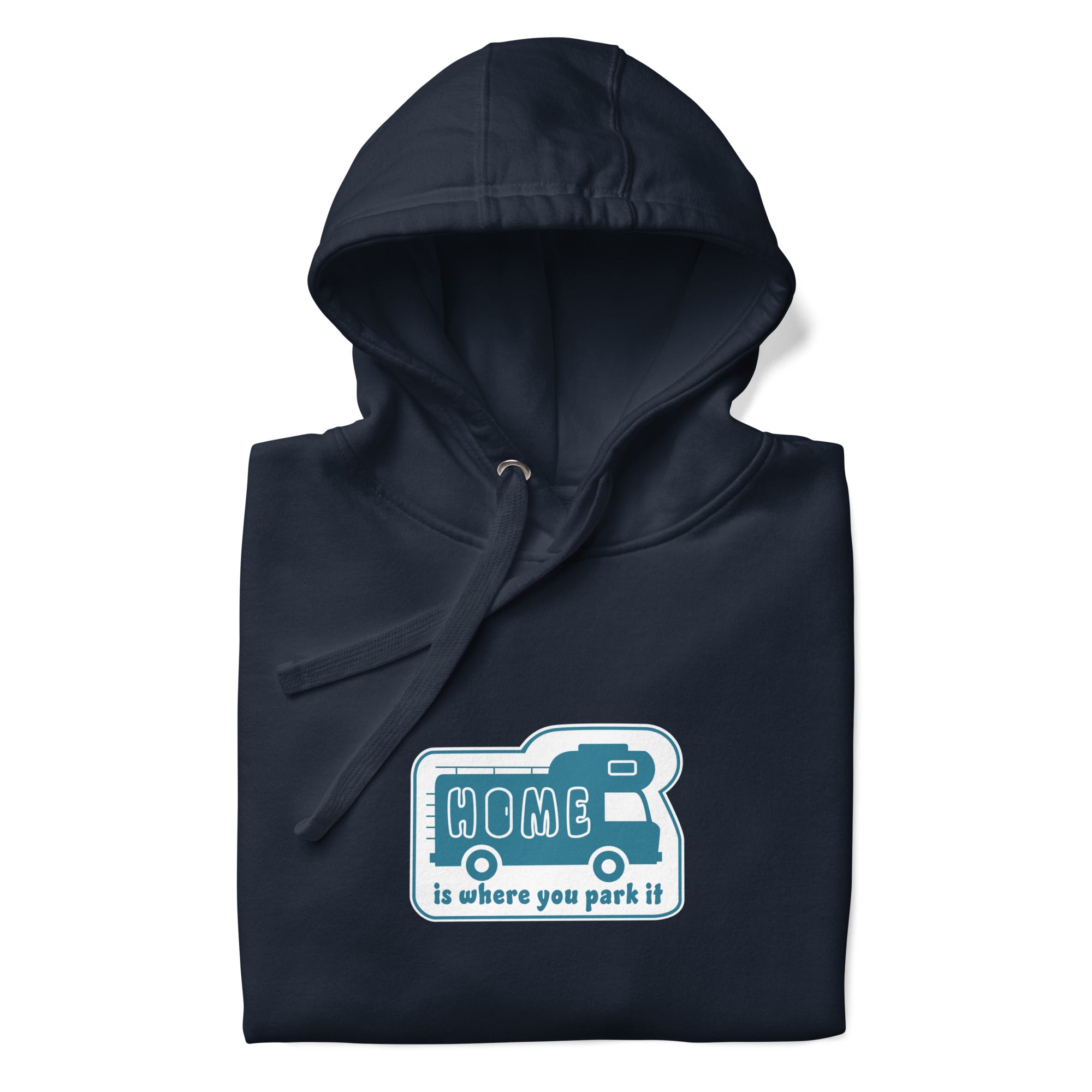 Unisex Cotton Hoodie Blue Camper Van Home is where you park it