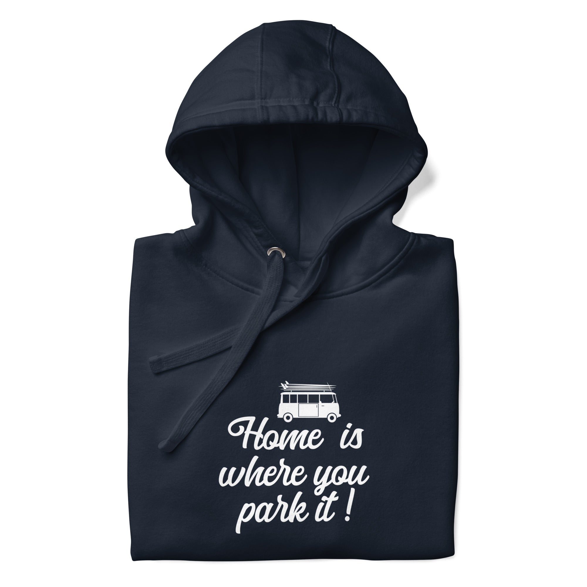 Unisex Cotton Hoodie White Surf Combi Home is where you park it
