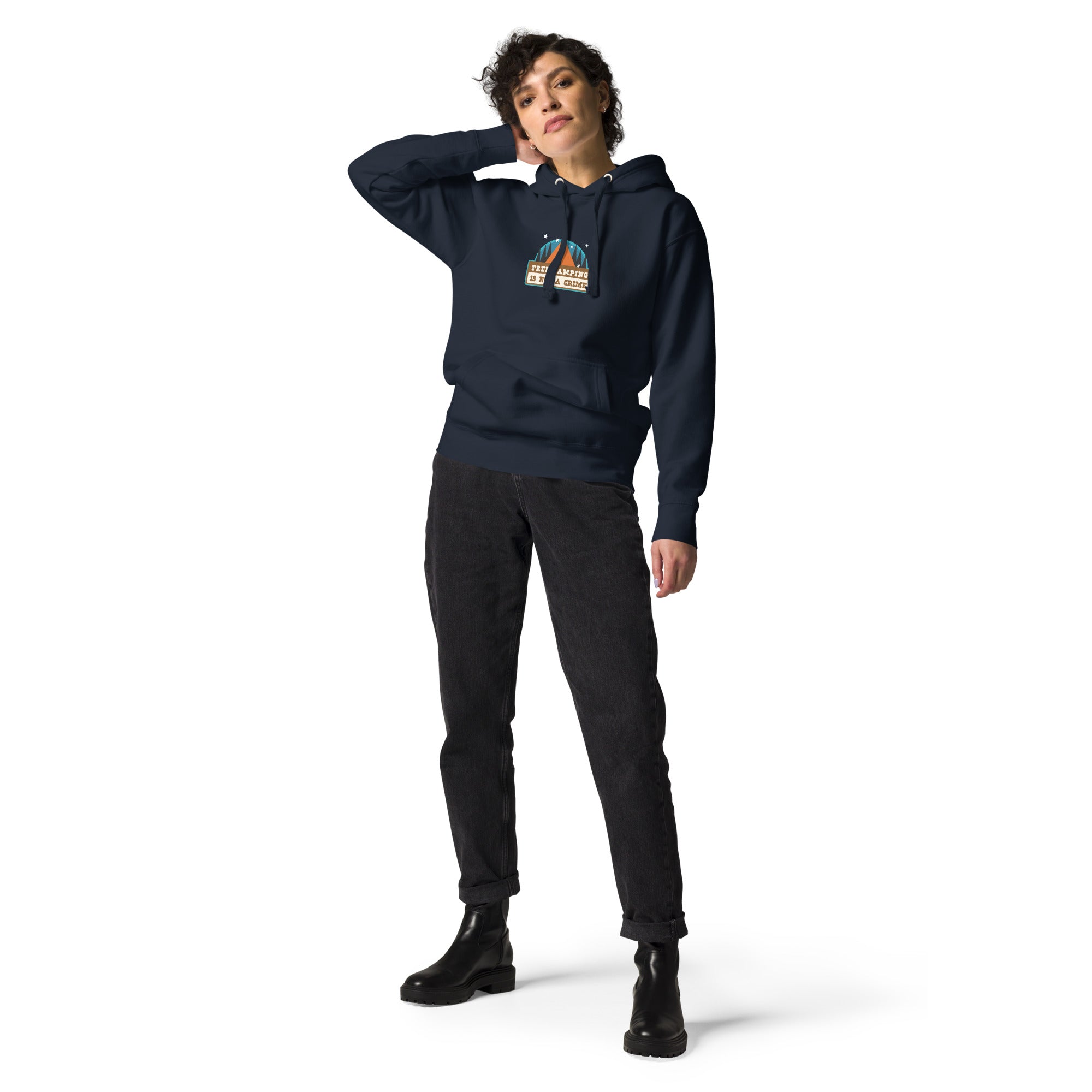 Unisex Cotton Hoodie Free camping is not a crime graphic