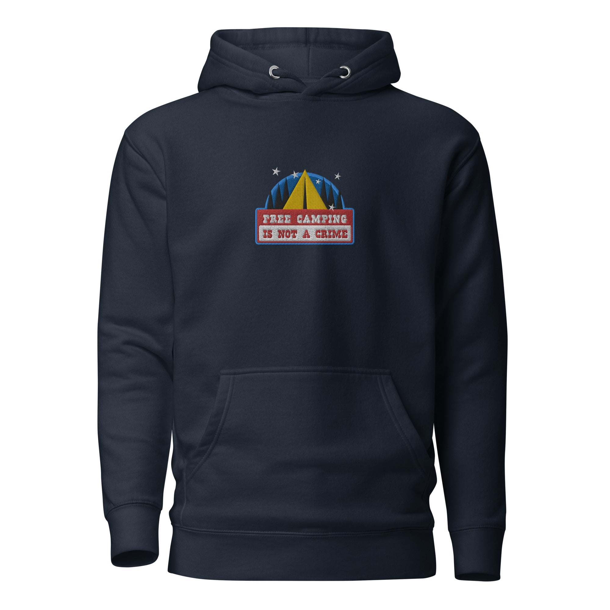 Unisex Cotton Hoodie Free camping is not a crime graphic embroidered pattern