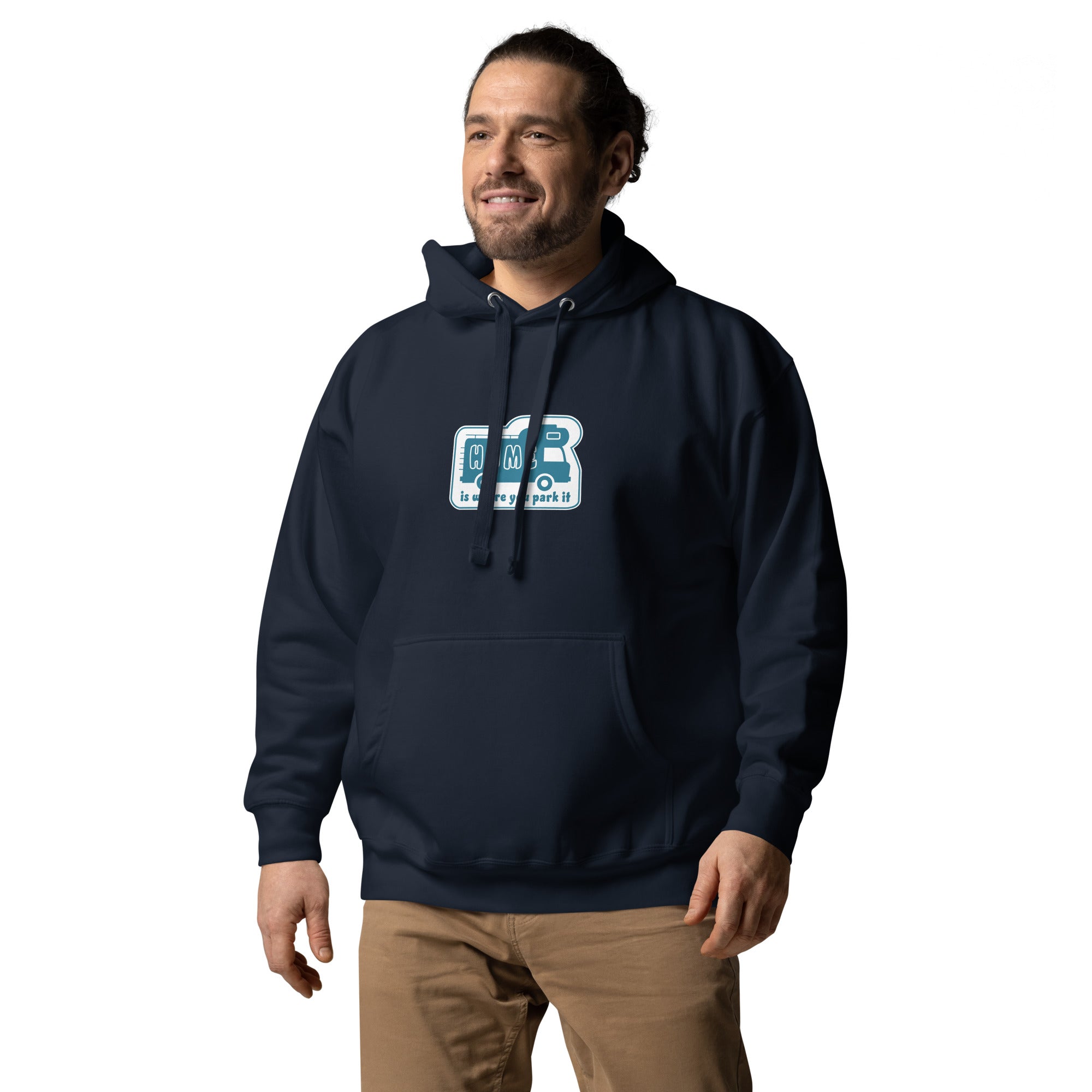 Unisex Cotton Hoodie Blue Camper Van Home is where you park it