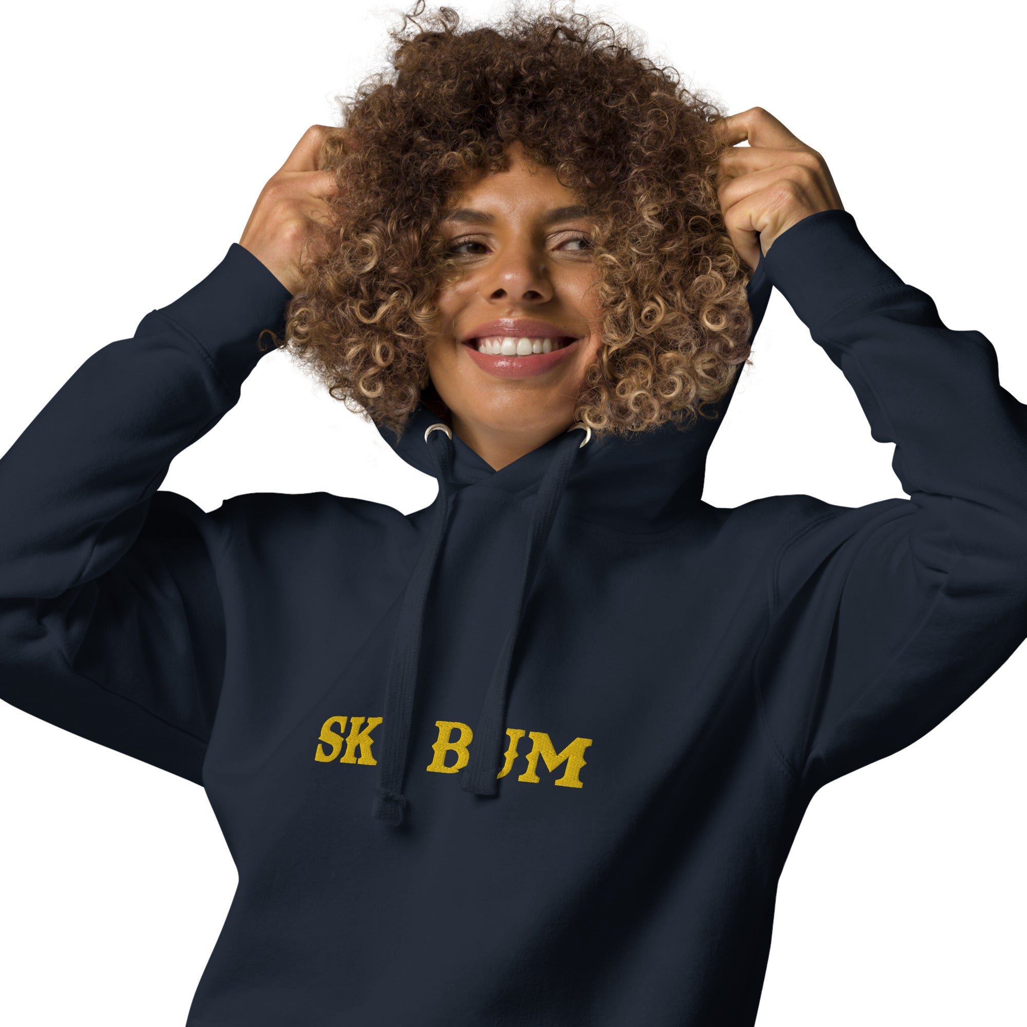 Sweat à capuche unisexe en coton Ski Bum Gold brodé