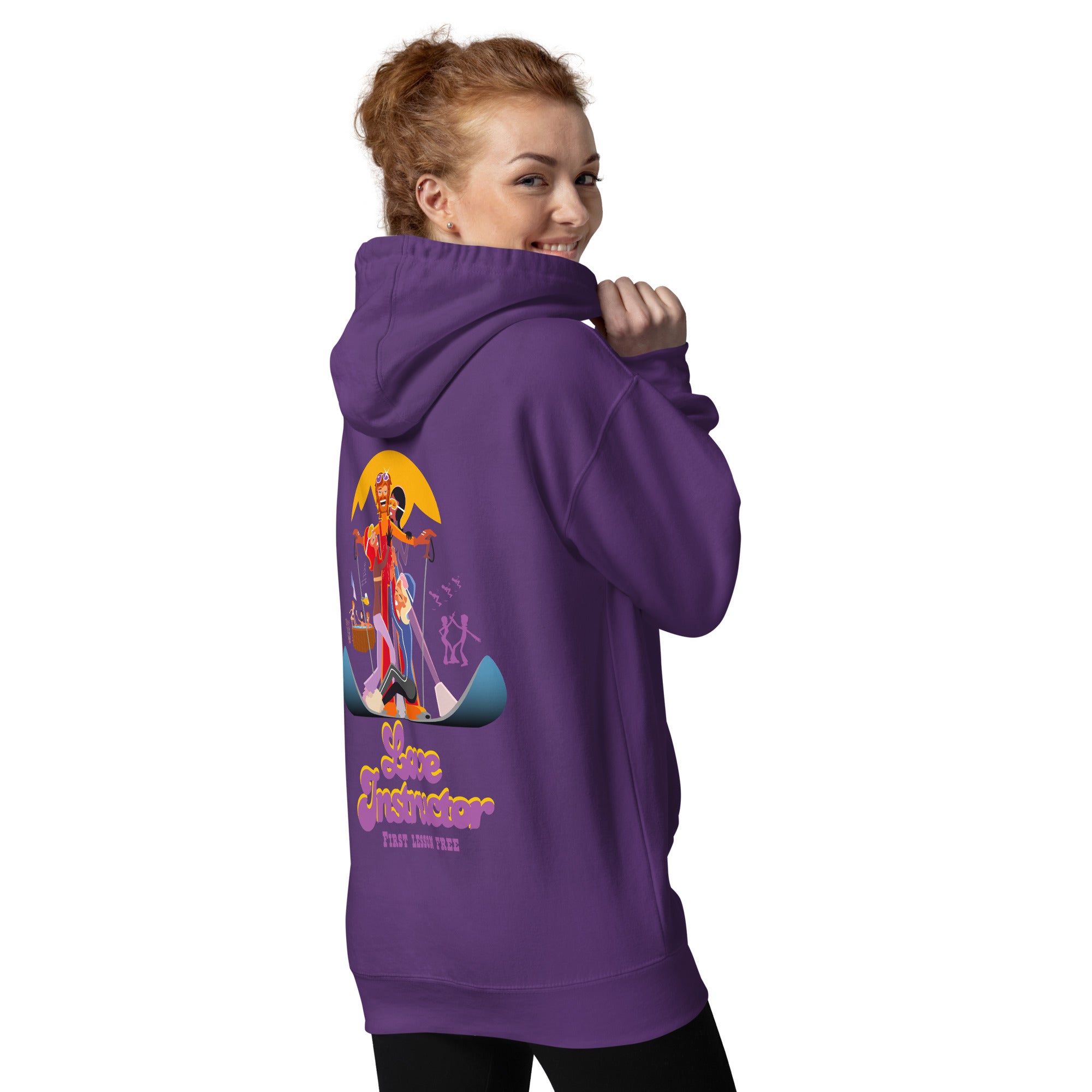 Sweat à capuche unisexe en coton Love Instructor First Lesson free grand motif dans le dos