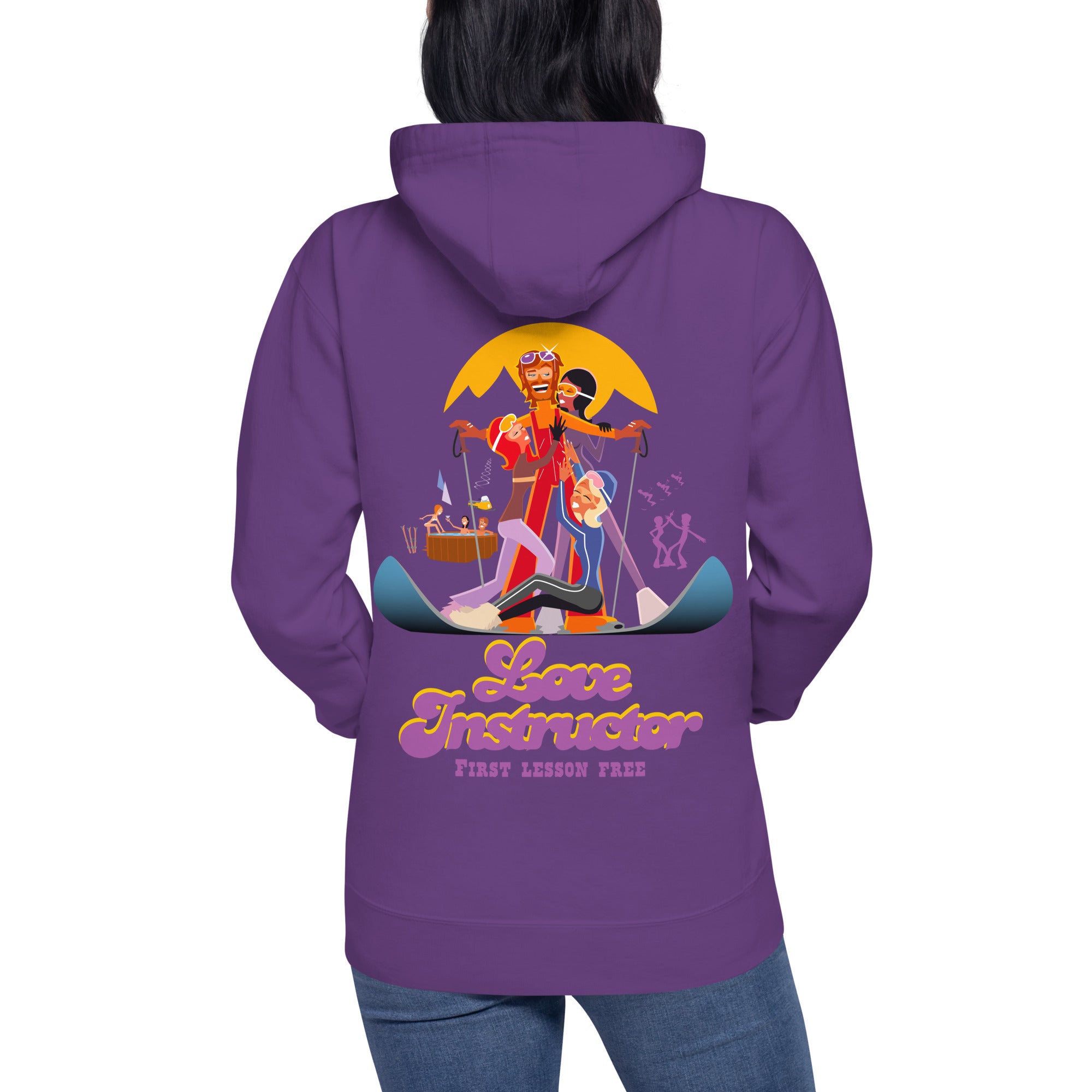 Sweat à capuche unisexe en coton Love Instructor First Lesson free grand motif dans le dos