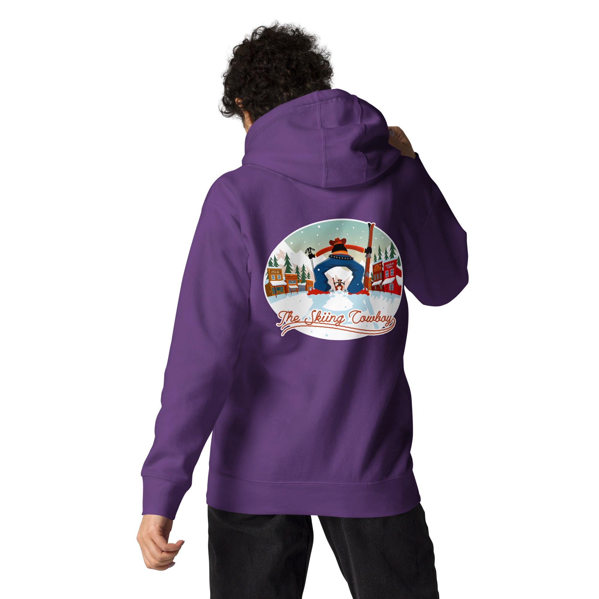 Sweat à capuche unisexe en coton Ski Fight at OK Corral (face & dos)