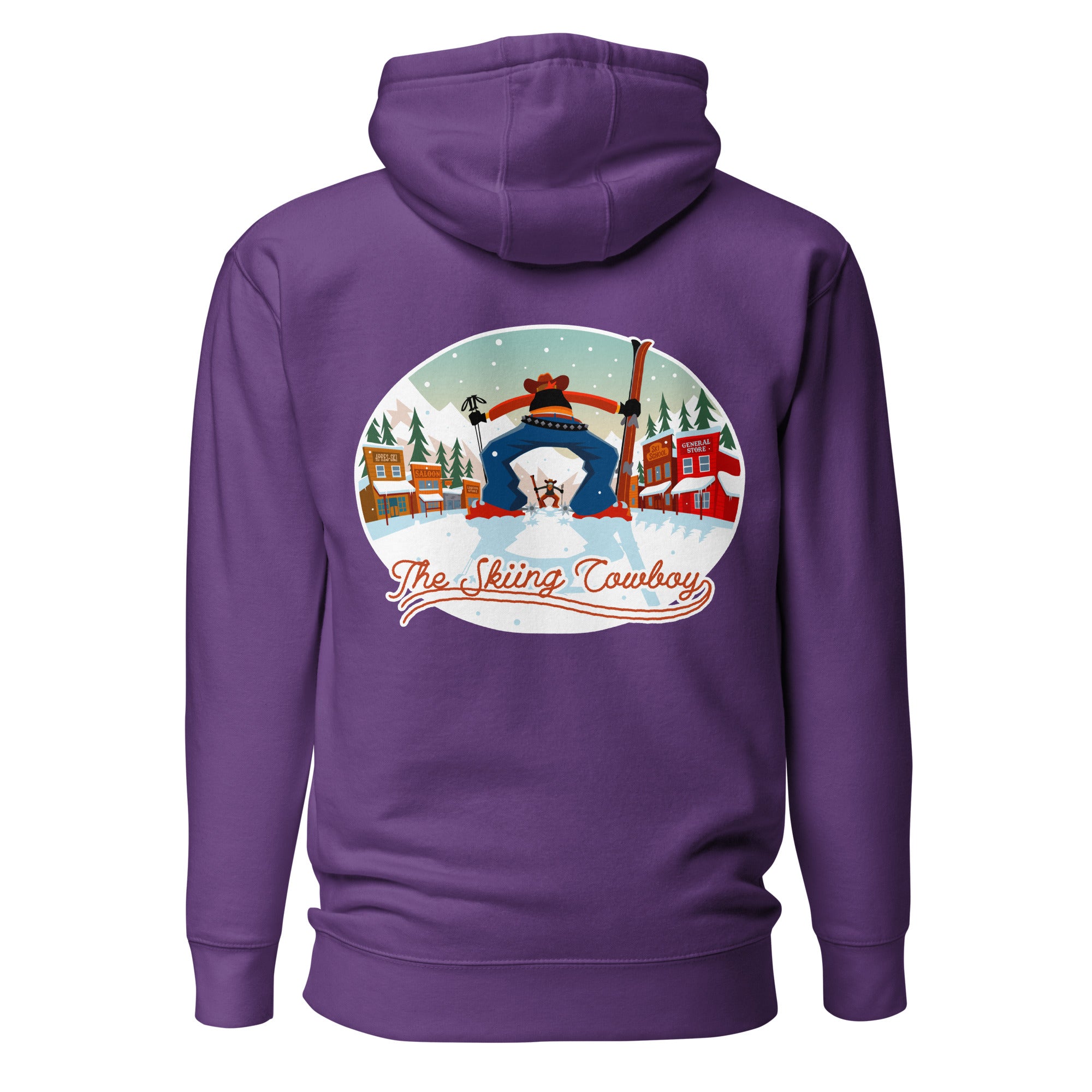 Sweat à capuche unisexe en coton Ski Fight at OK Corral (face & dos)