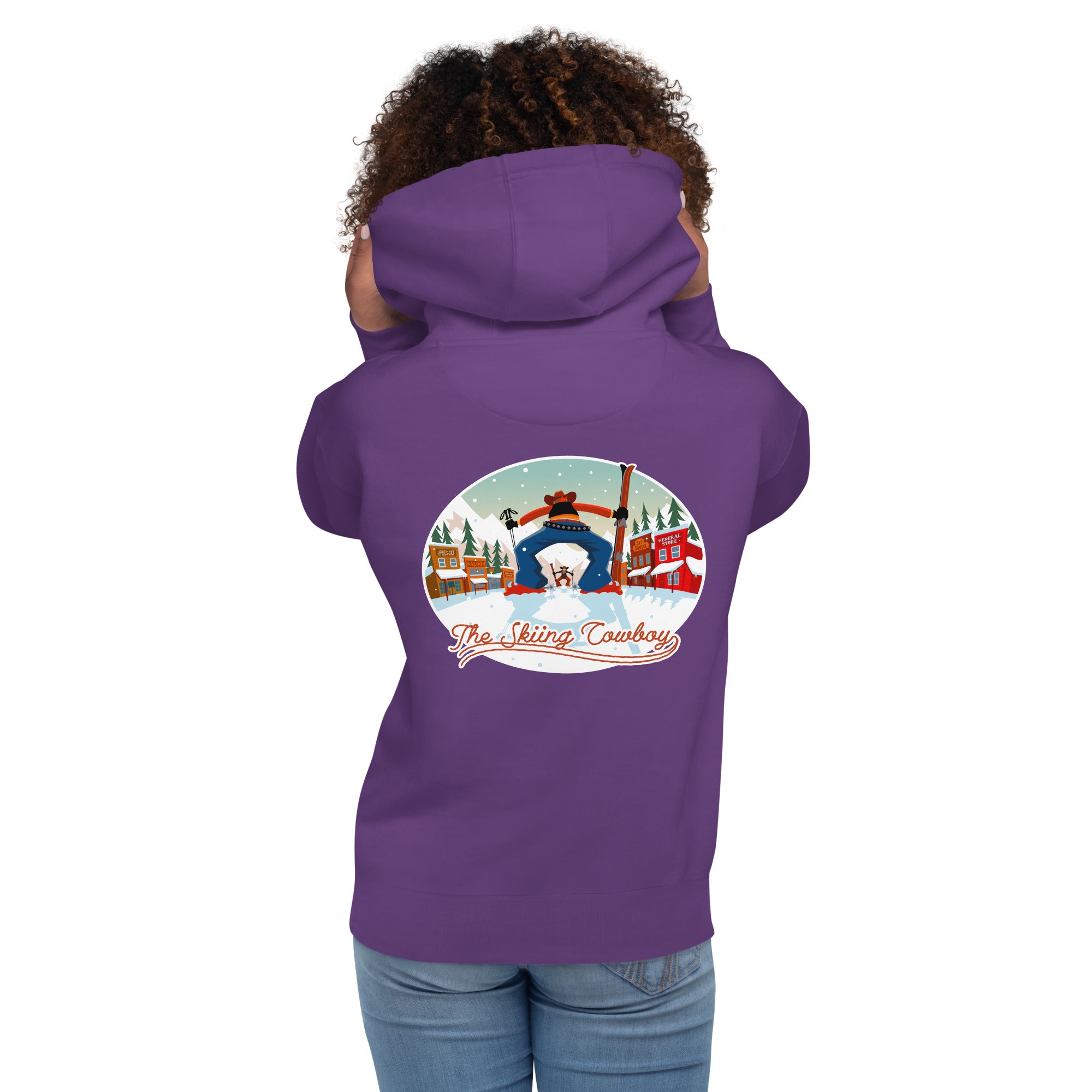 Sweat à capuche unisexe en coton Ski Fight at OK Corral (face & dos)