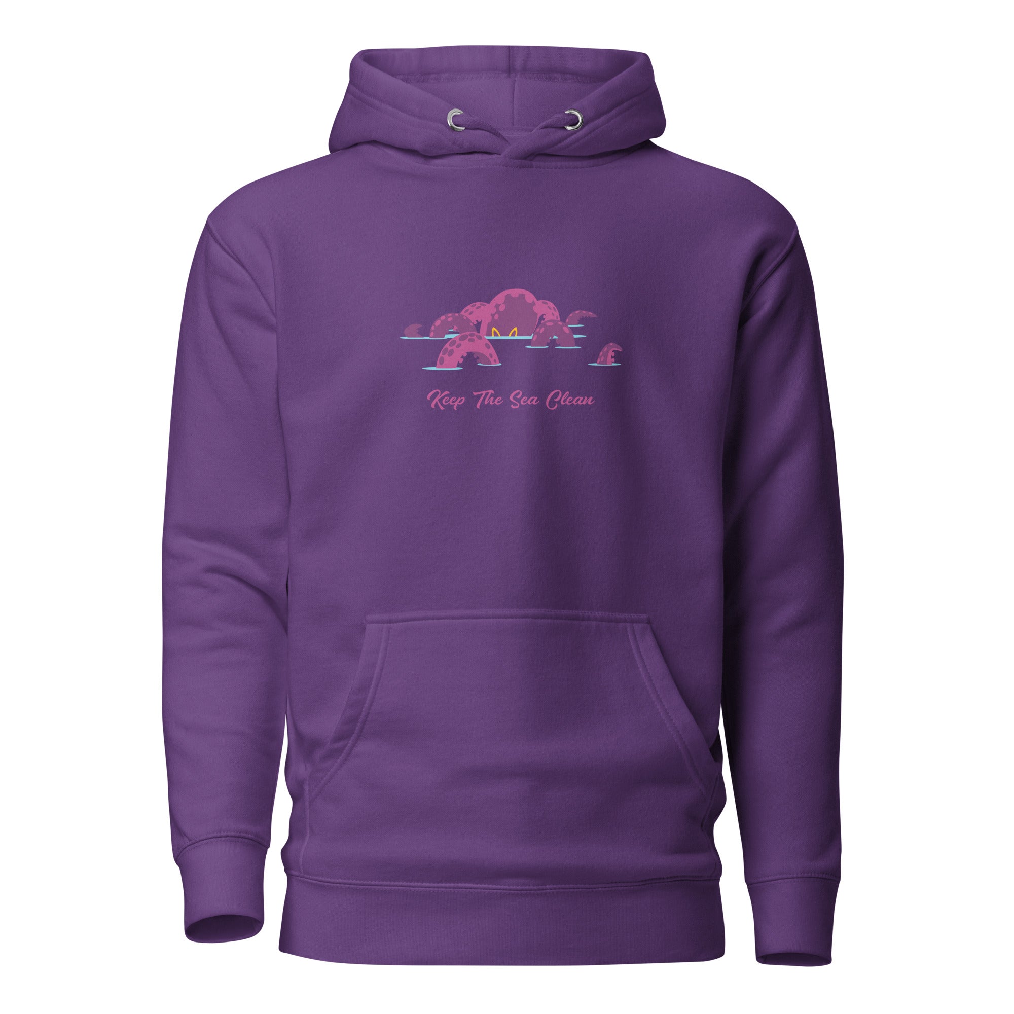 Unisex Cotton Hoodie Octopus Purple