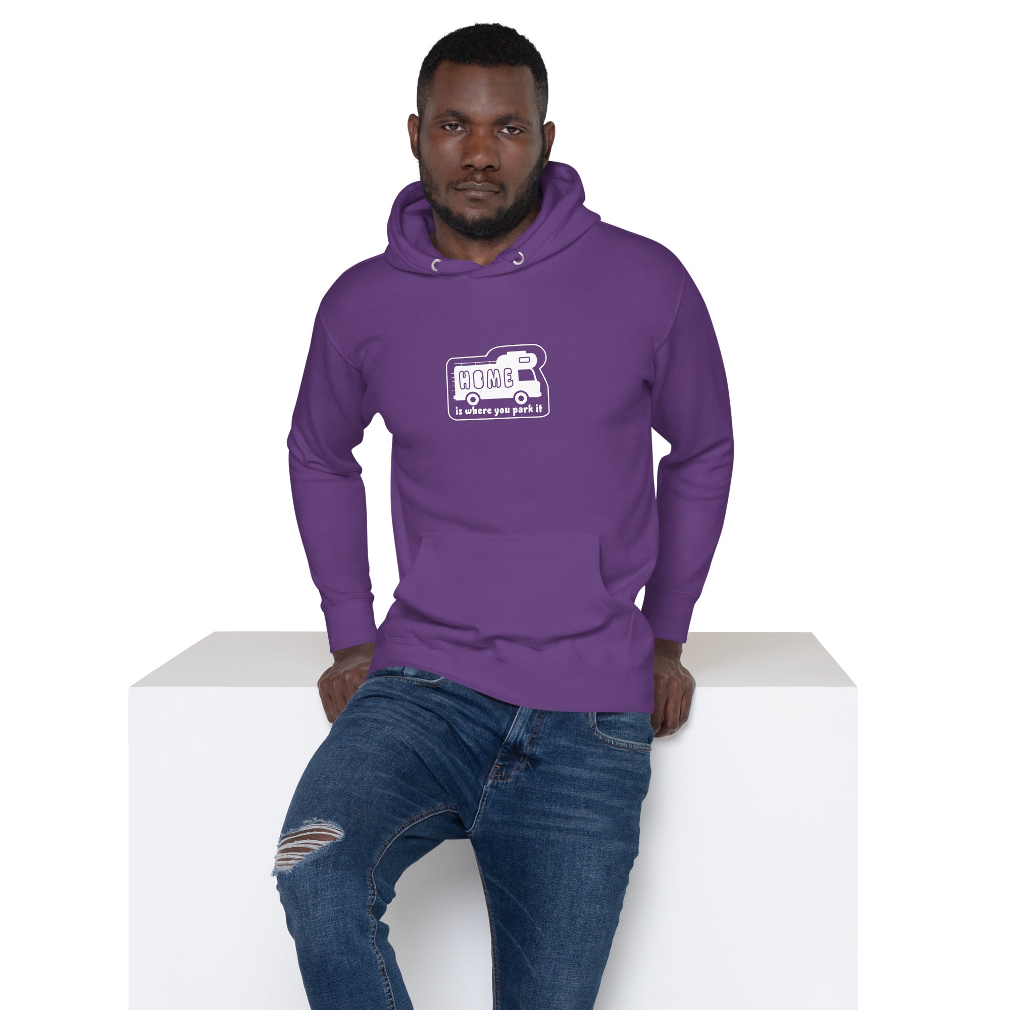 Unisex Cotton Hoodie White Camper Van Home is where you park it