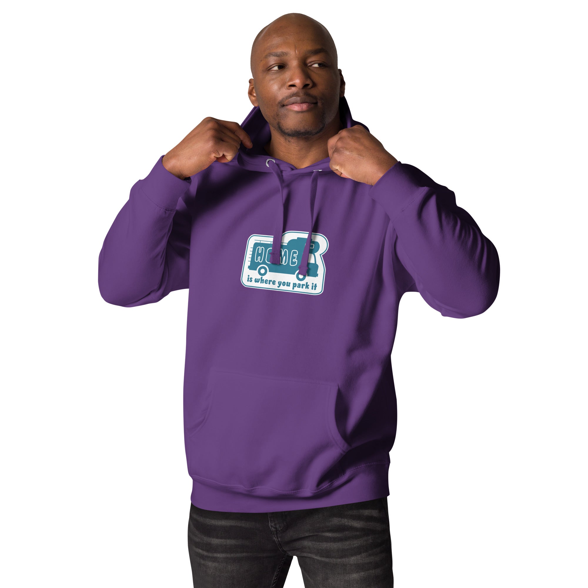 Unisex Cotton Hoodie Blue Camper Van Home is where you park it