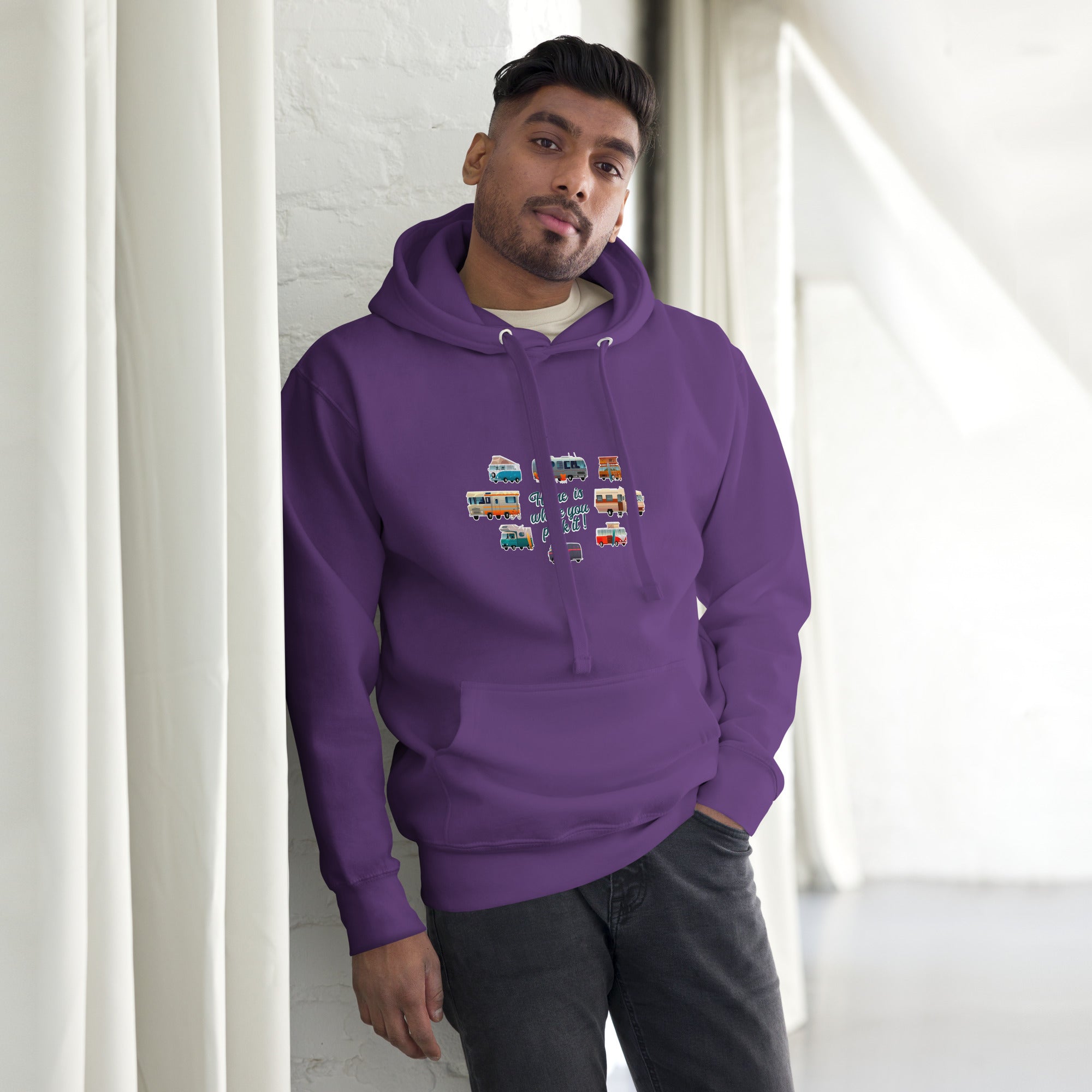 Unisex Cotton Hoodie Square Vintage Campers